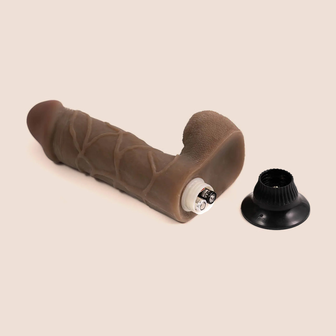 Real Feel Deluxe No. 10 - 10 Inch Realistic Vibrating Dildo with Strong Suction Cup Base | Waterproof & Body-Safe Silicone | Perfect for Solo Play, Couples & Shower Use