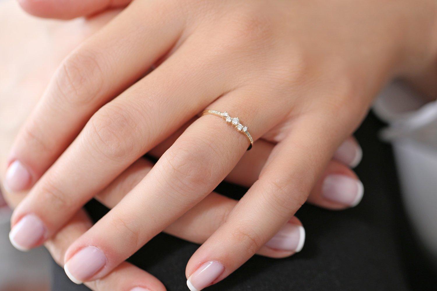 0.25 Carat Round Moissanite Diamond Stackable Engagement Ring Wedding Band for Women - Perfect for Proposals, Anniversaries & Everyday Elegance