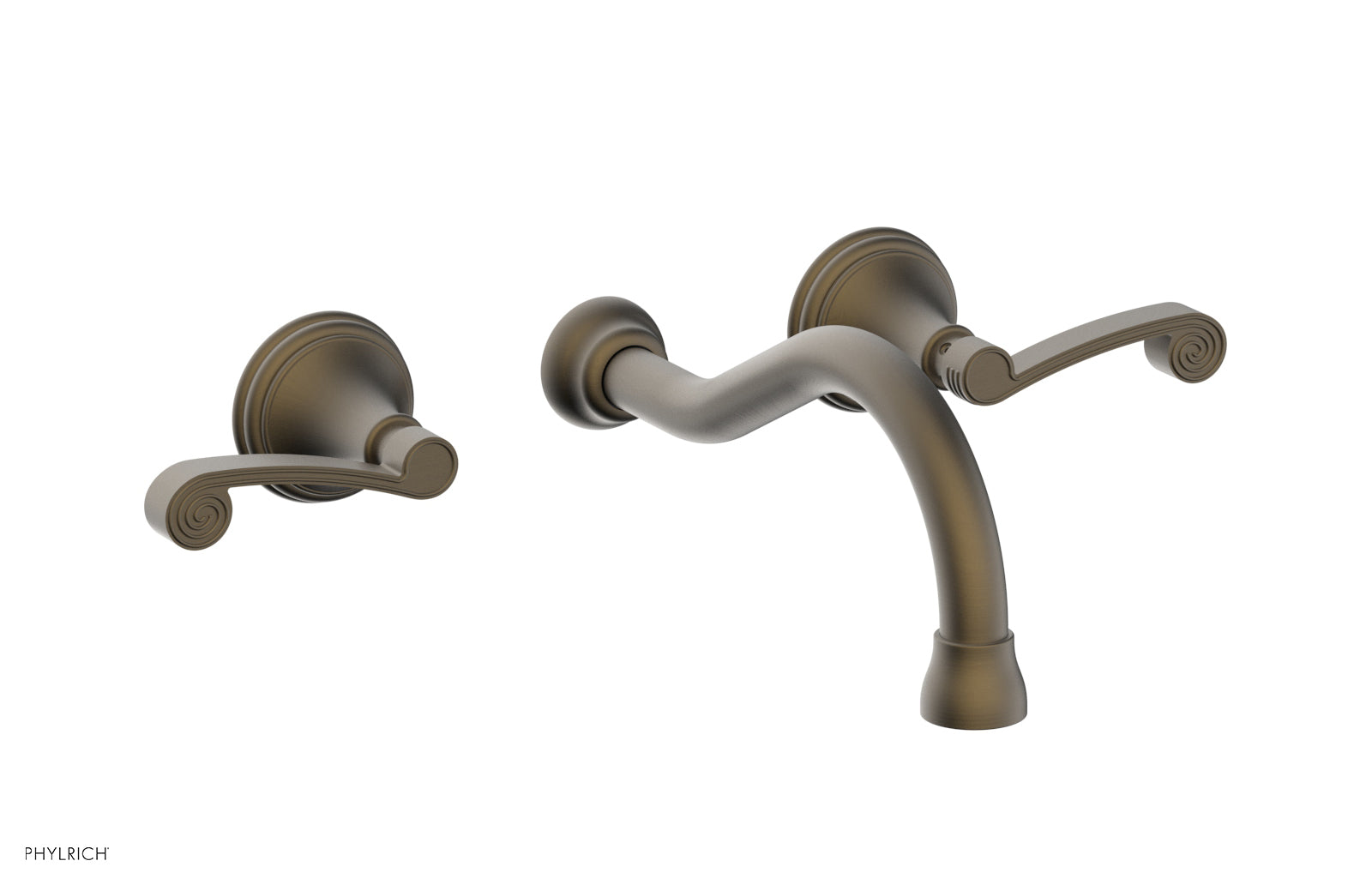 3RING Wall Lavatory Faucet Set with Curved Lever Handles - DWL206 - Perfect for Bathroom Sink, Powder Room and Guest Bath Installation