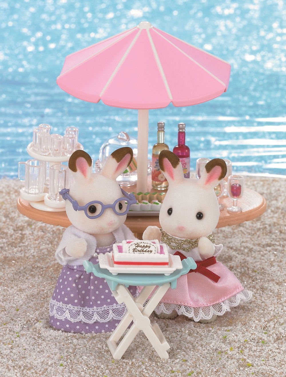EPOCH Sylvanian Families Seaside Series - Beach-Themed Birthday Party Playset for Kids | Perfect for Pretend Play, Gift Giving & Collectible Display