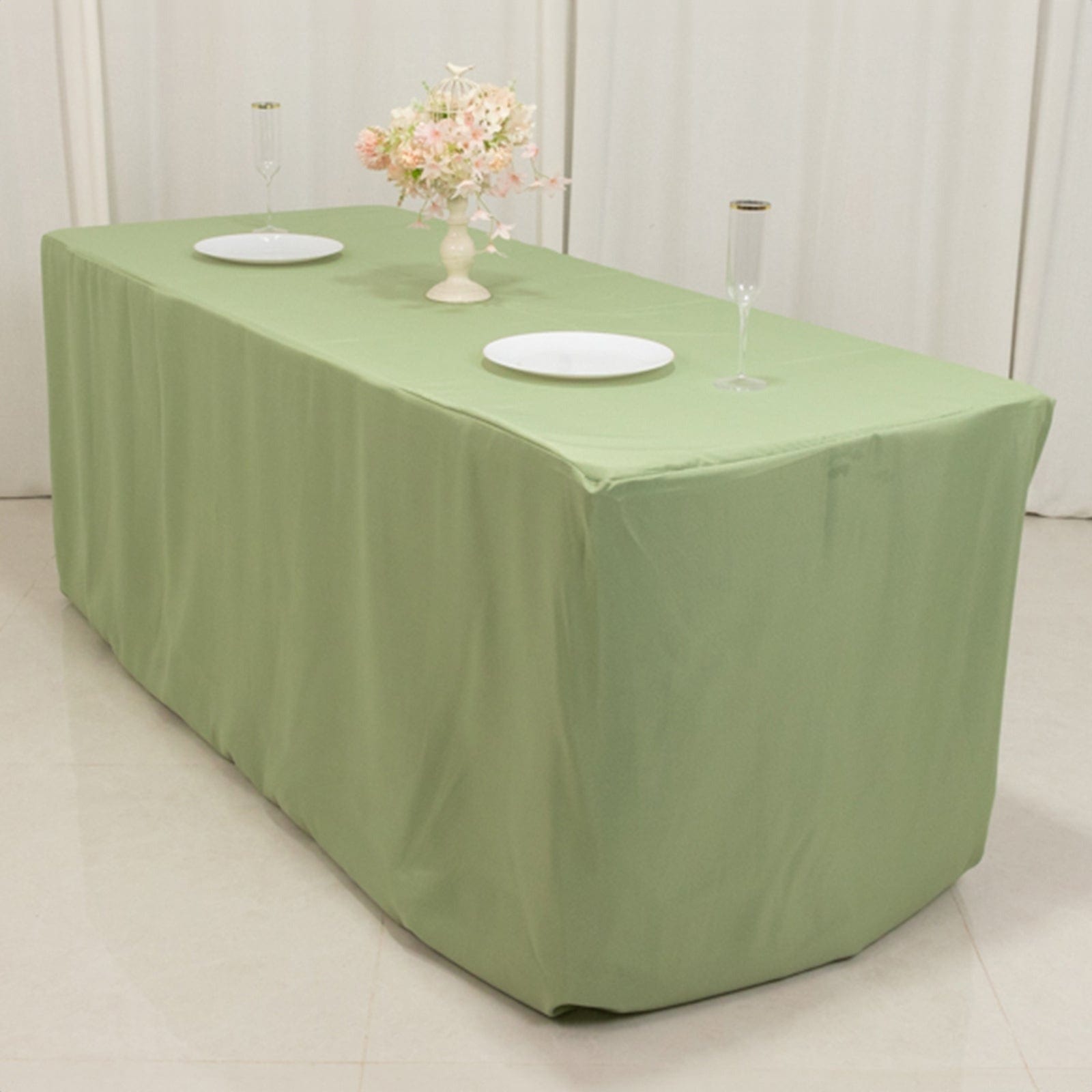 6 ft Polyester Tablecloth 72 x 30 Inches - Waterproof & Wrinkle-Resistant Rectangle Table Cover for Dining, Parties, and Events - Fits Standard 6 Foot Tables