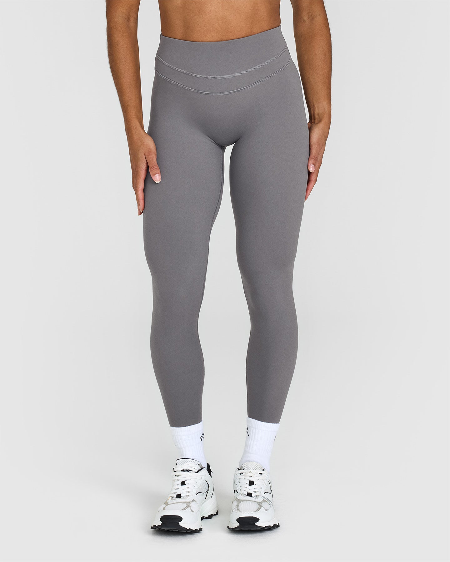High Waisted Leggings for Women - Seamless Tummy Control Yoga Pants in Ash Grey | Perfect for Workouts, Yoga & Everyday Comfort