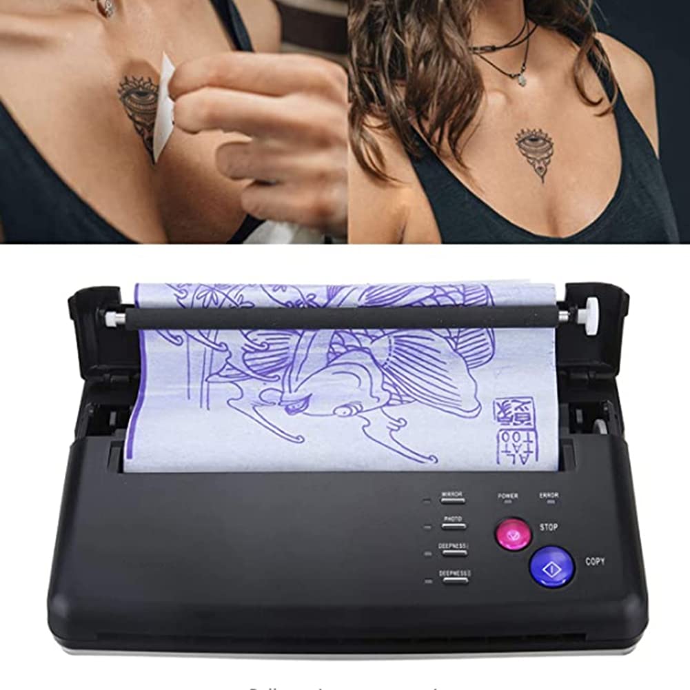 Professional Tattoo Transfer Copier Machine with Thermal Stencil Paper - 2 Types for Tattoo Supplies (US Plug) | Ideal for Tattoo Artists & Permanent Makeup Professionals