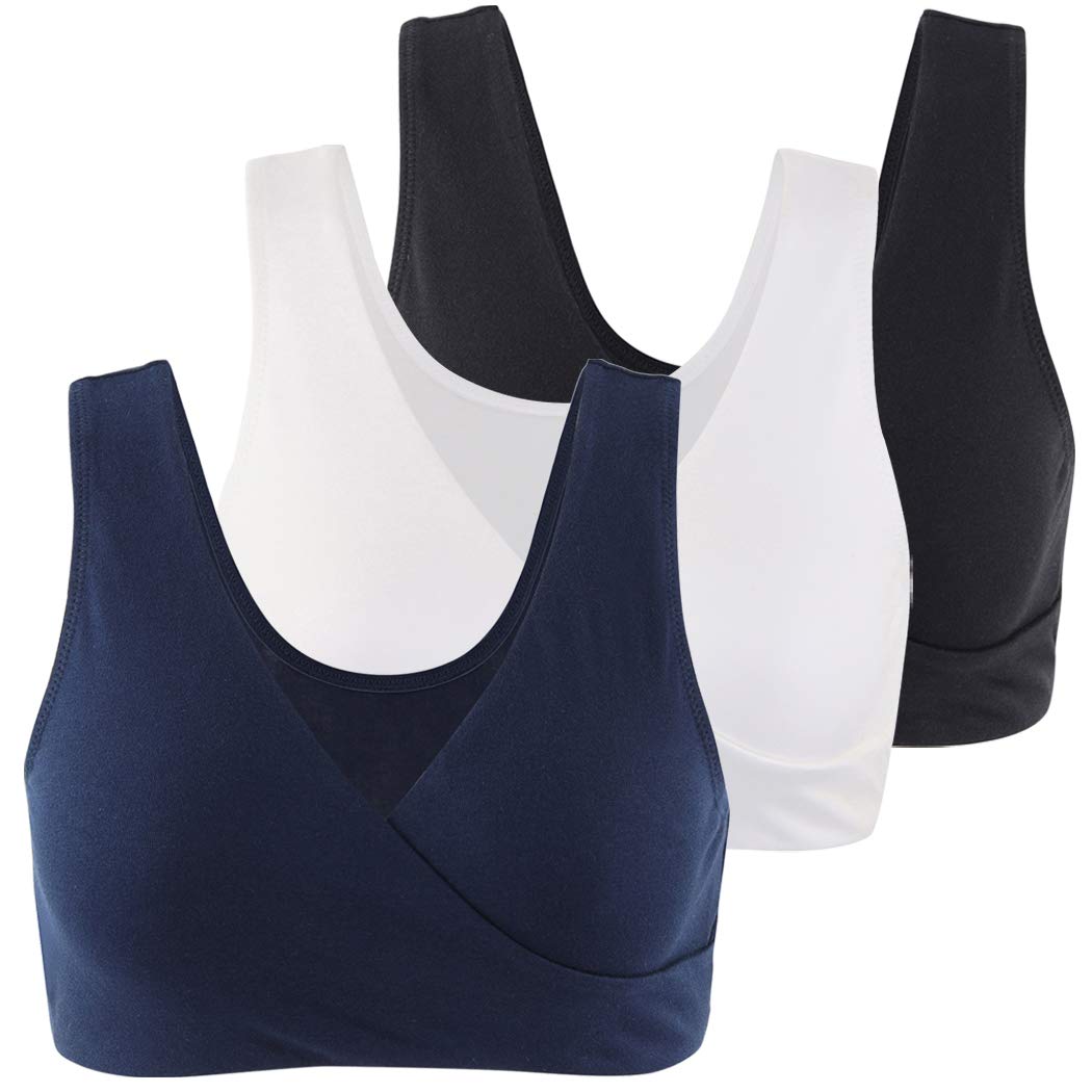 KUCI Maternity Nursing Bra - Wireless Cotton Breastfeeding Bra for Sleep & Comfort - Perfect for Pregnancy, Nursing and Postpartum Recovery