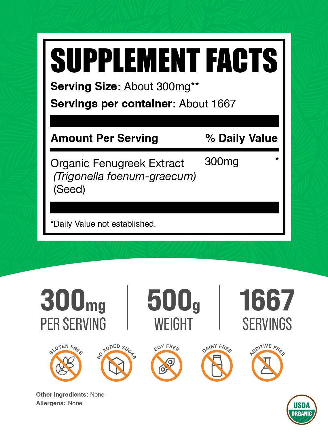 Organic Fenugreek Extract Powder for Women's Health - Natural Herbal Supplement for Lactation Support, Blood Sugar Balance & Digestive Wellness | Perfect for Smoothies, Tea & Cooking Recipes