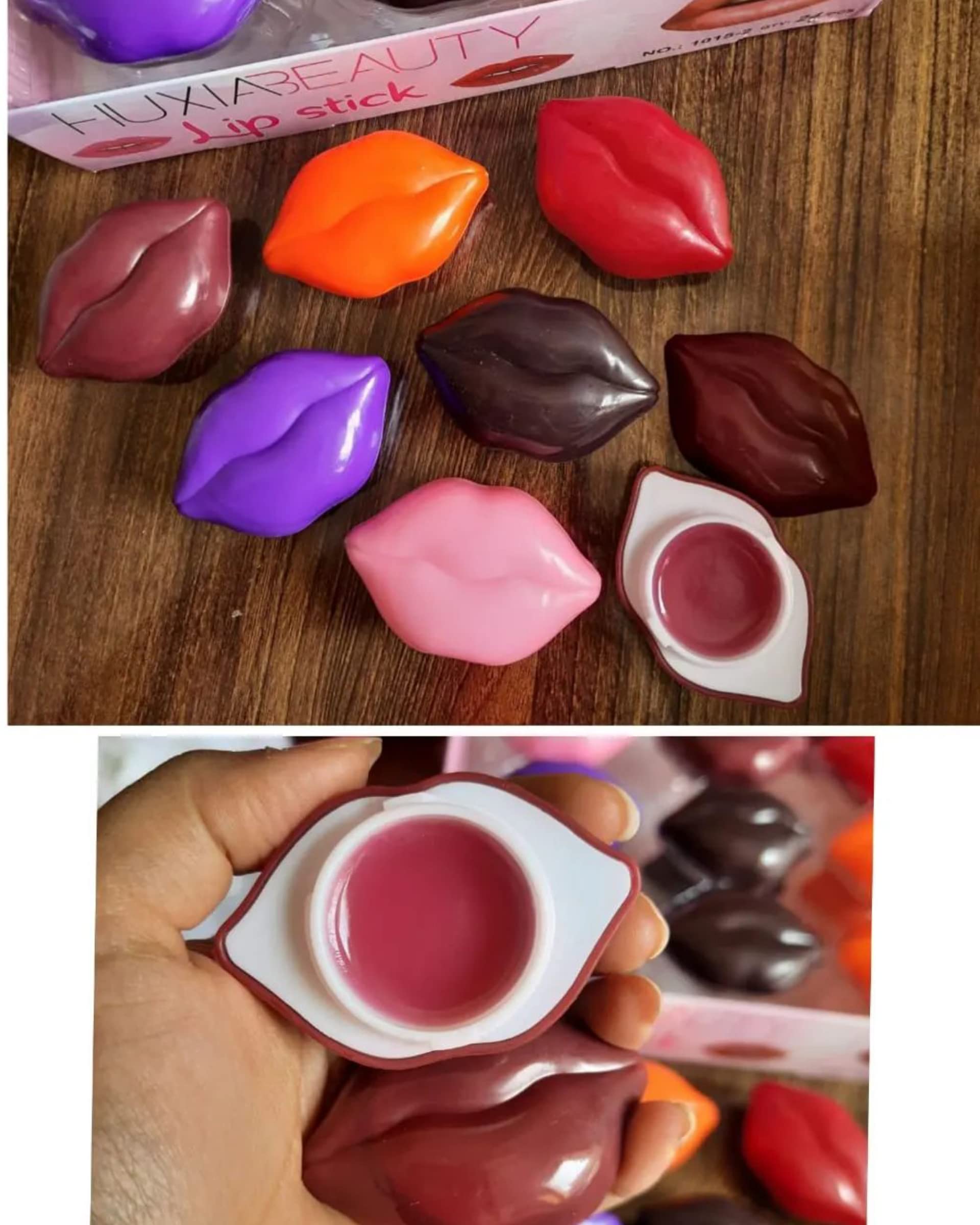New Cute Lip Shaped Lip Balm for Women - Dark Lips Treatment with Vitamin E, Jojoba Oil & Shea Butter - Moisturizing & Lightening Lip Care (Random Colors) - Perfect for Daily Hydration & Night Lip Treatment
