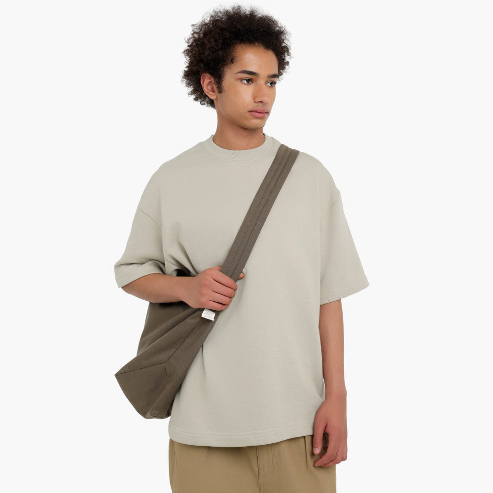 MADNESS Solid Crew Neck T-Shirt - Box Fit Beige Color | Casual Streetwear for Men | Perfect for Everyday Wear and Urban Outfits