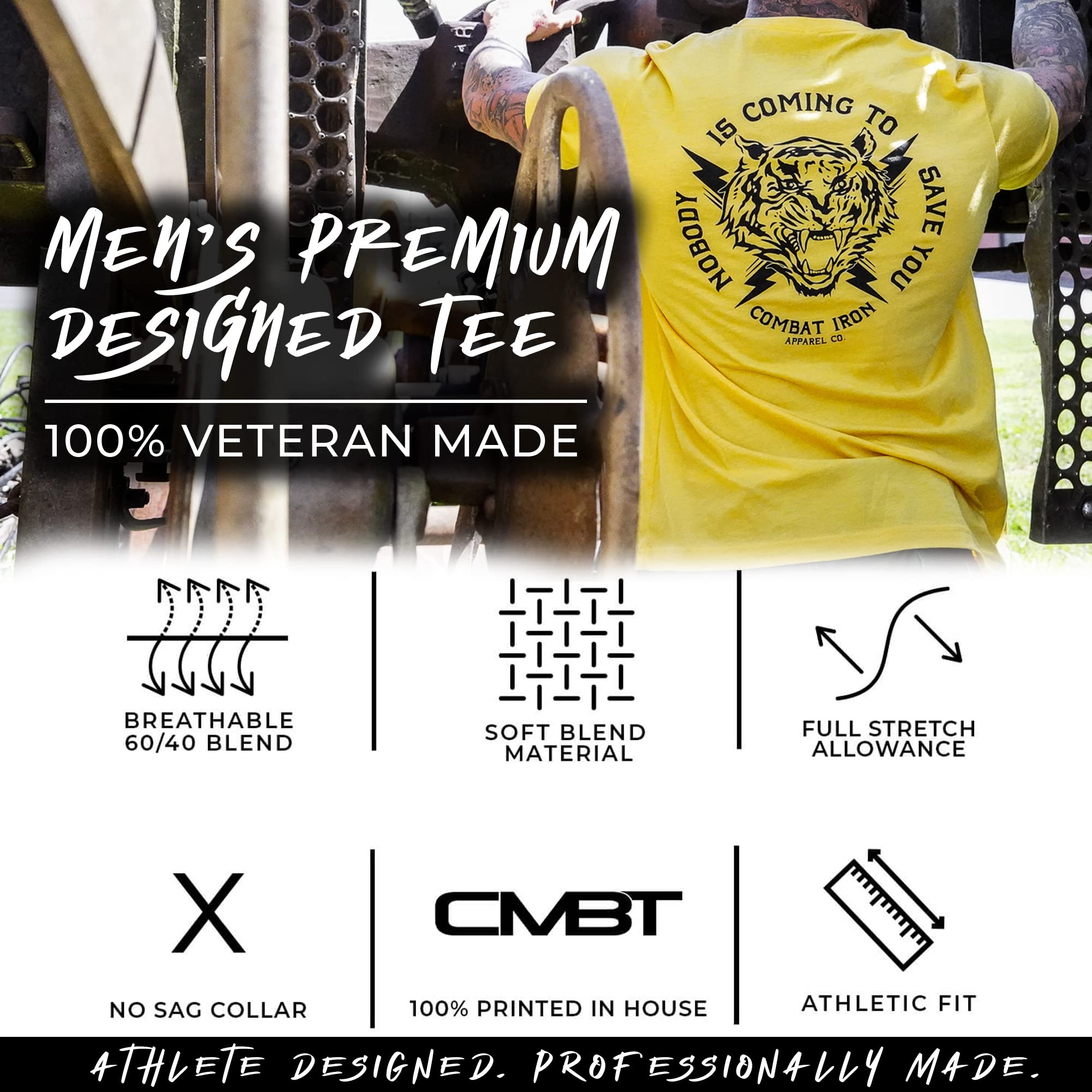 Combat Iron Men's Graphic Tees - Cool Vintage Style T-Shirts for Men | Trendy Casual Wear for Street Fashion & Everyday Outfits