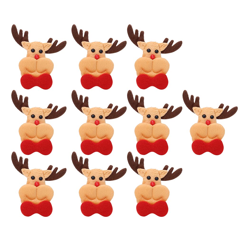 Liyeehao Christmas Decorations - 10Pcs Festive Clothing Patches with Christmas Deer Design for Watches, Pens, Dining Tables & Apparel | Perfect for Holiday DIY Crafts, Gift Wrapping & Home Decor