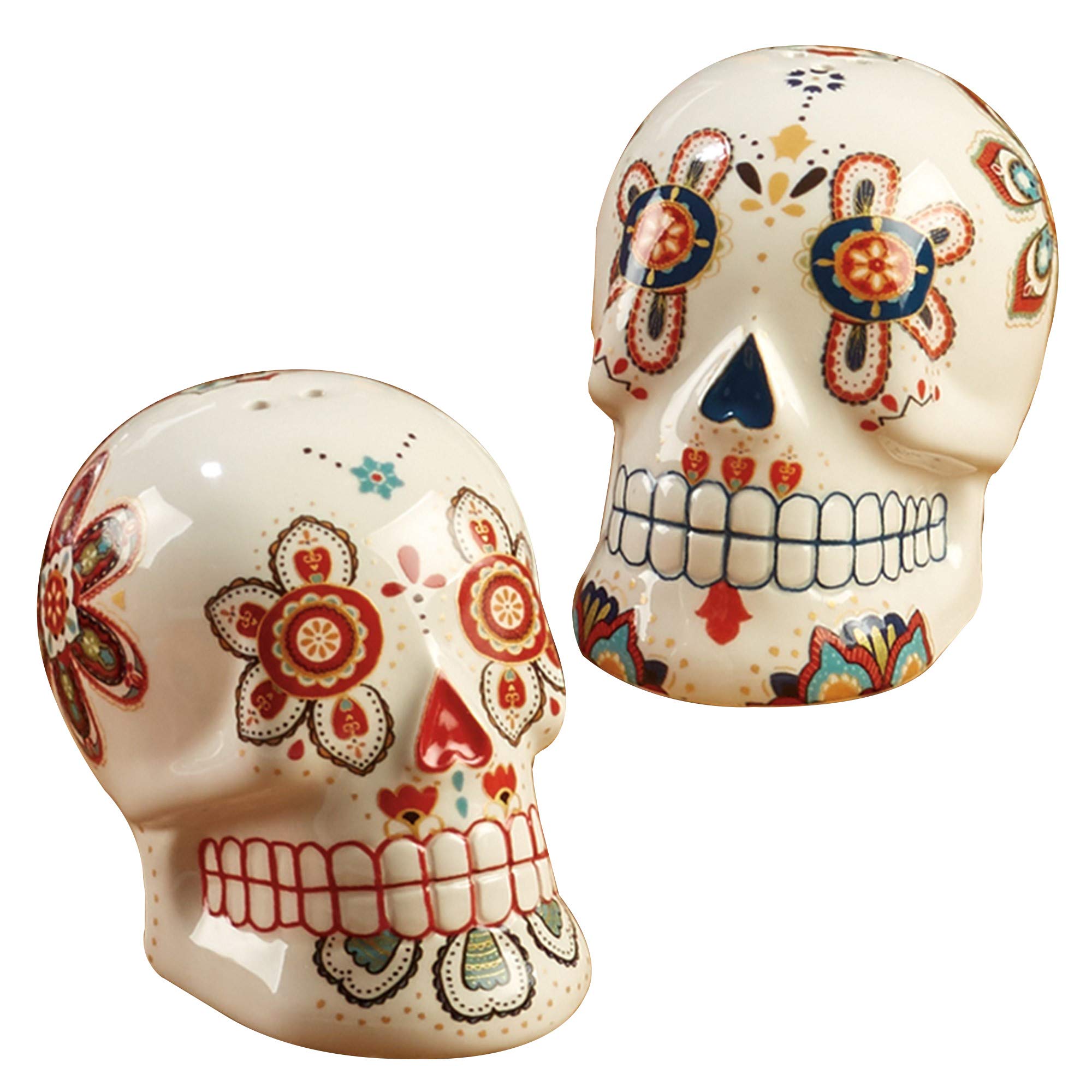 Premium Salt and Pepper Shaker Set - La Vida Skull Design for Kitchen & Dining - Unique Spice Dispenser for Home, Restaurant, and Gift Giving