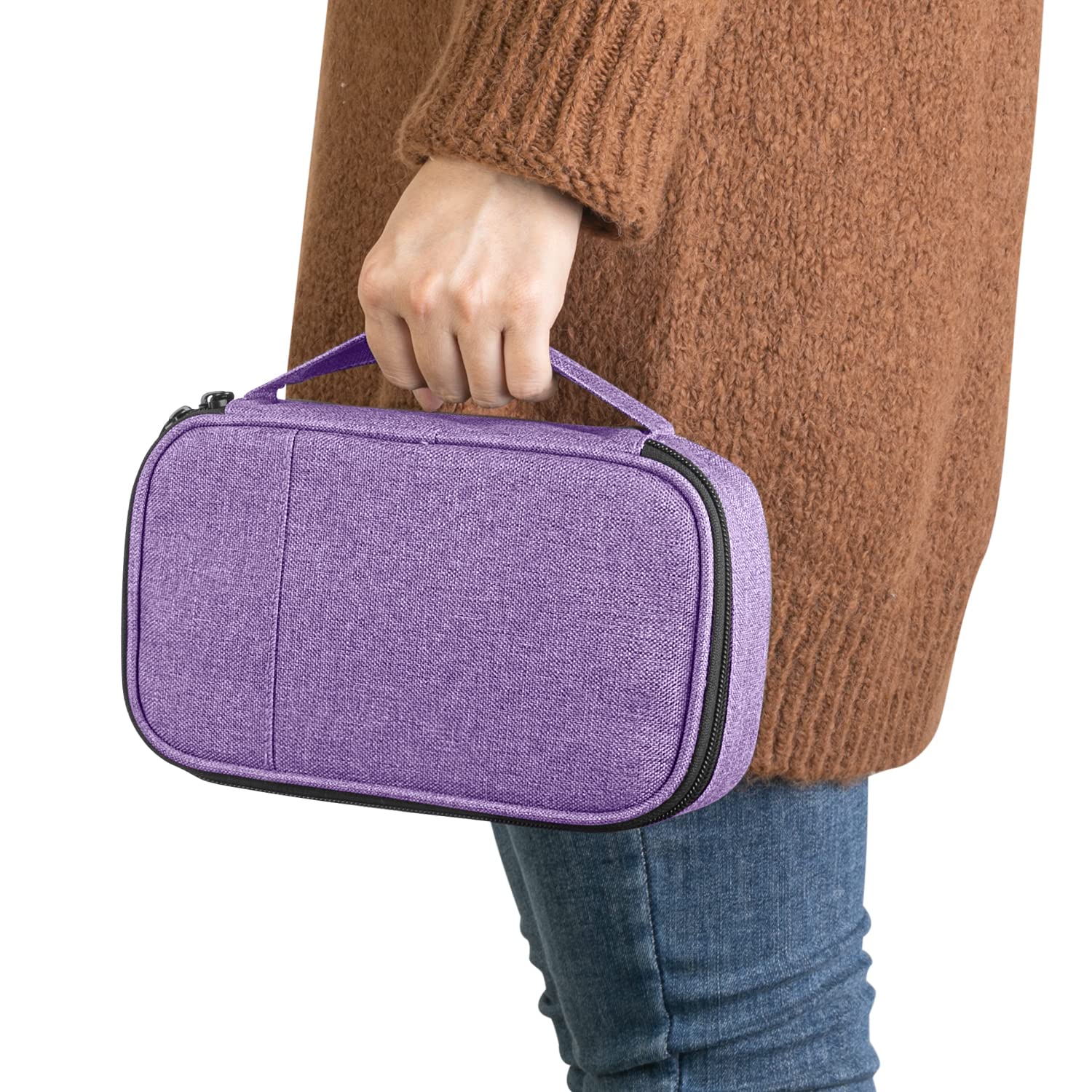 CURMIO Double Layer Insulated Diabetic Travel Cooler Bag - Portable Insulin Storage Case for Glucose Meter, Medication & Diabetes Supplies - Perfect for Travel, Work & Outdoor Activities