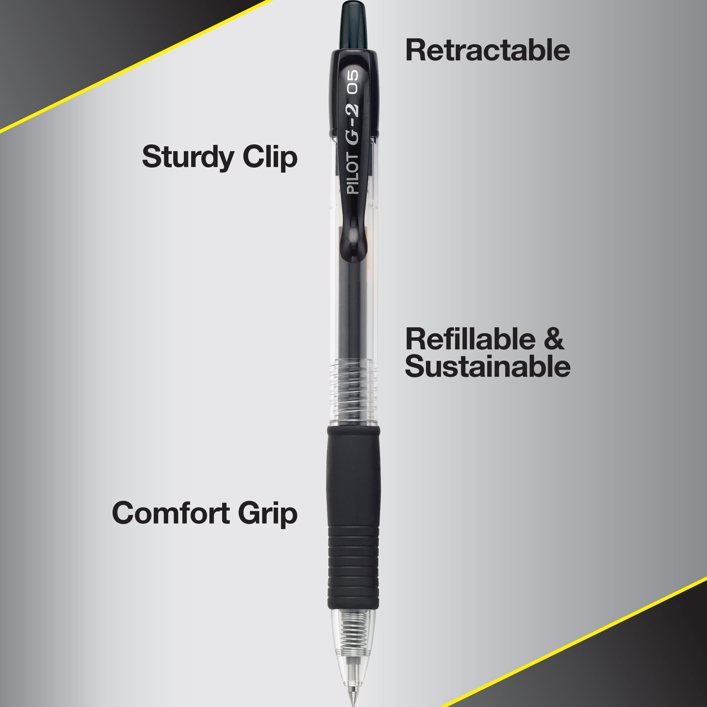 Pilot G2 Premium Gel Roller Pens - 12 Pack Black Ink, 0.5mm Extra Fine Point for Smooth Writing - Perfect for Office, School, Note Taking & Journaling