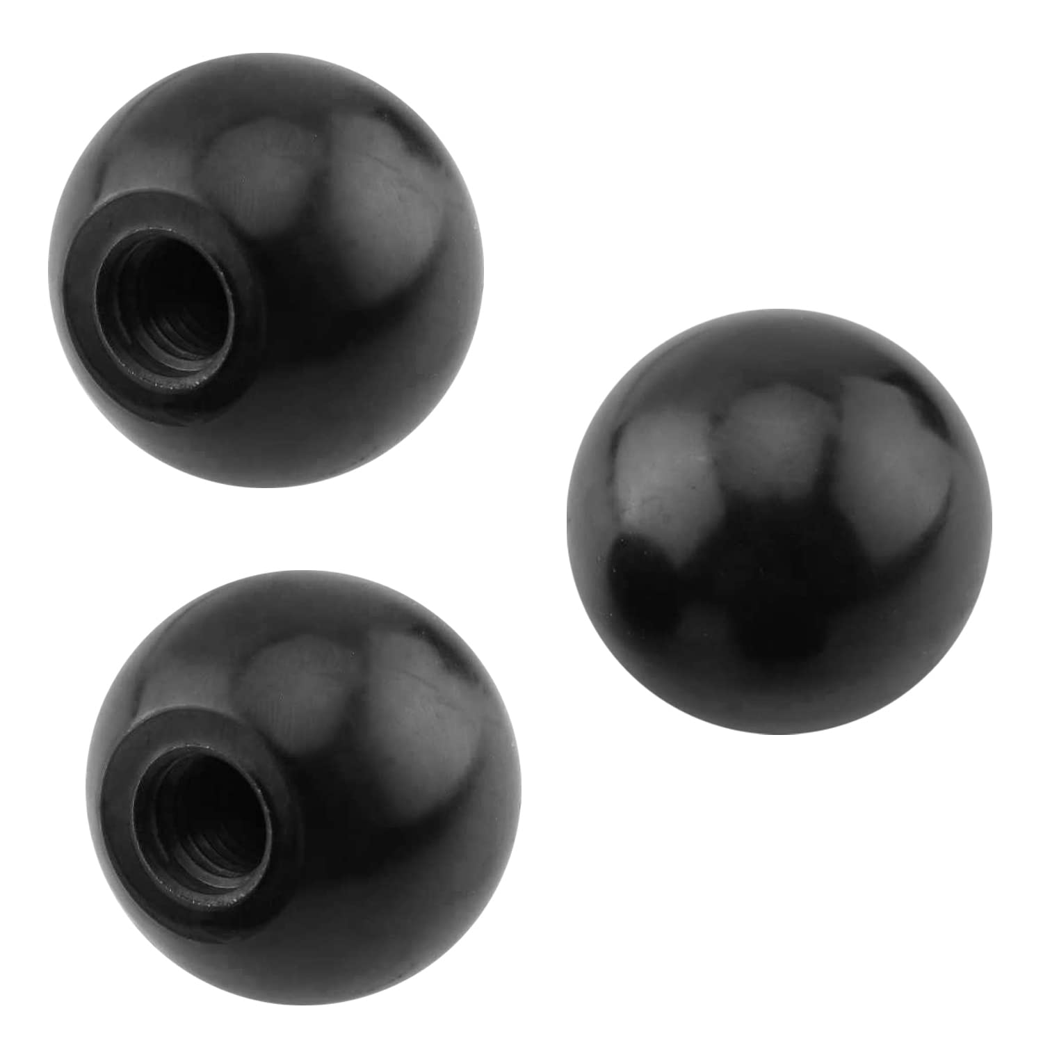 3Pcs Black Bakelite Ball Knob M12 Female Thread - 40mm/1.57