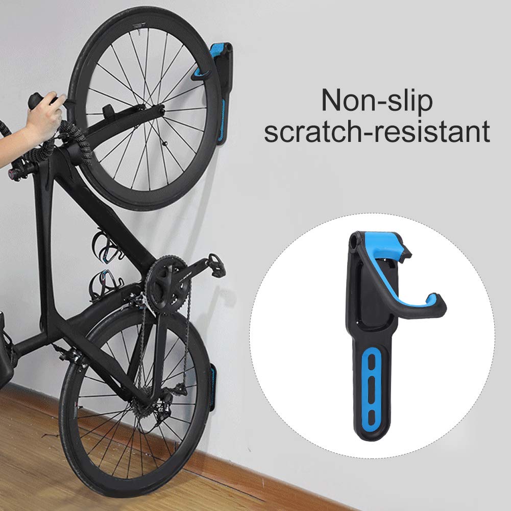 **ABS Bike Wall Mount Hook - Heavy Duty Bike Storage Rack Hanger for Mountain & Road Bikes - Space Saving Bike Parking Solution for Garage, Home, or Apartment (Black/Blue)**
