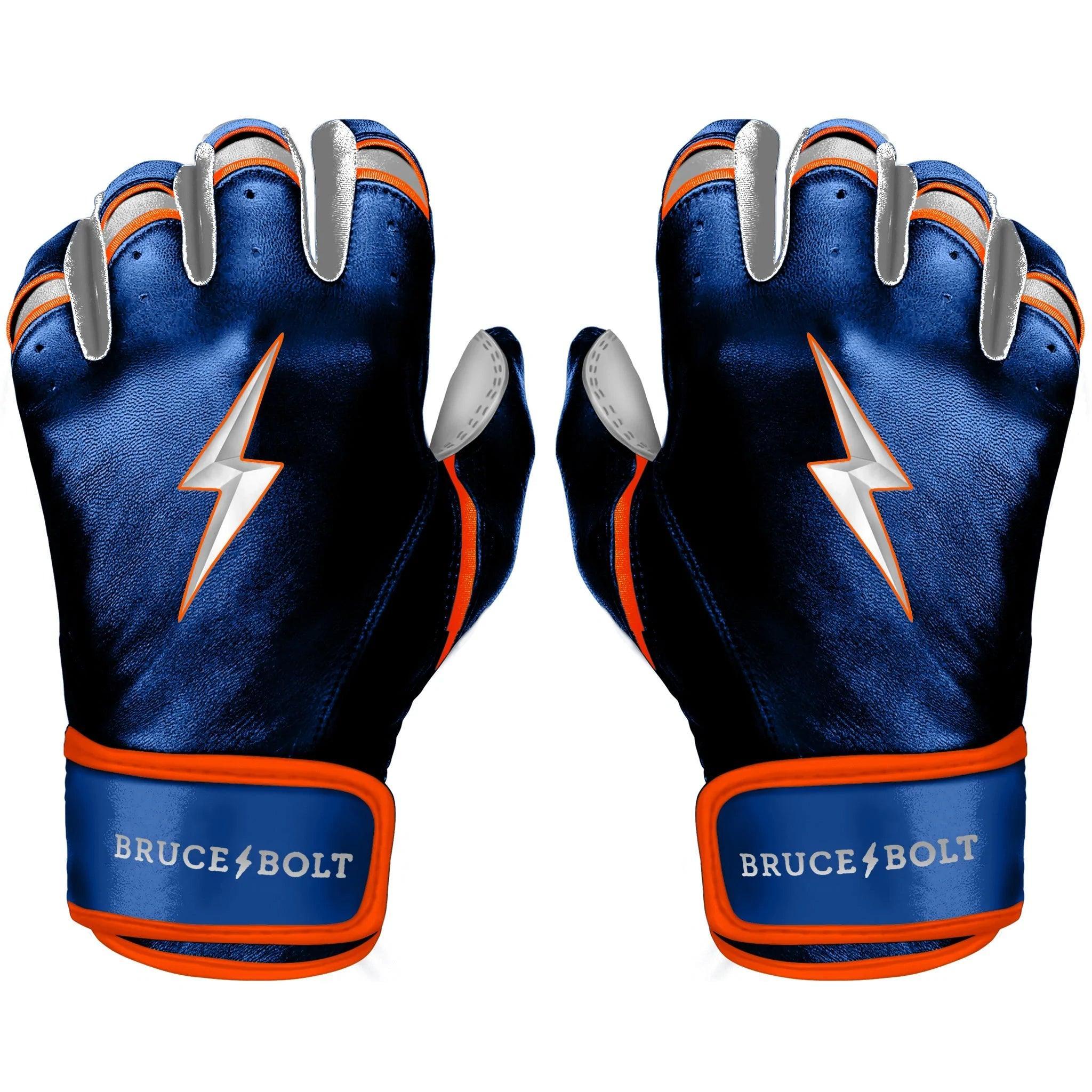 Bruce Bolt PREMIUM PRO NIMMO Short Cuff Batting Gloves for Baseball & Softball - Breathable & Durable Grip - Blue - Perfect for Training, Games & Outdoor Sports