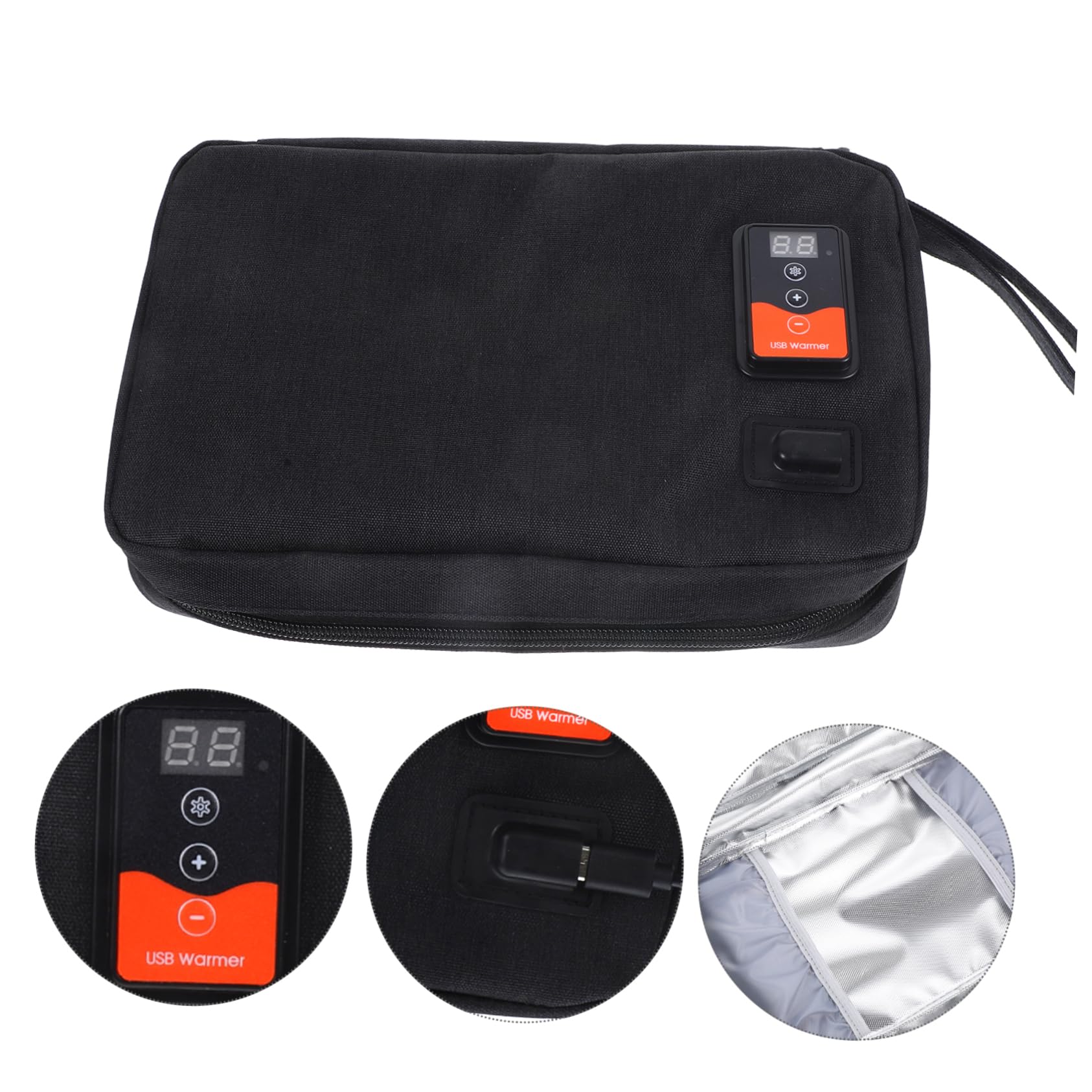 ERINOGO Portable Baby Wipe Warmer & Dispenser - Heated Wet Wipes Container for Diaper Changing, Travel, Nursery & On-The-Go (25.5x16cm, Black) | Perfect for Home, Daycare & Outdoor Use