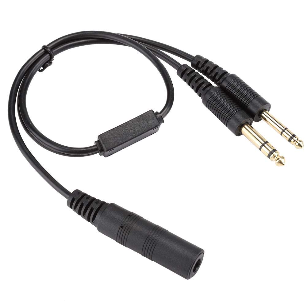 Universal Aviation Headset Adapter - H-GA Helicopter Adapter with U174U Plug to Dual GA Plugs (PJ055 & PJ068) for General Aviation Headsets | Compatible with Helicopters & Small Aircraft | Perfect for Flight Training & Cockpit Communication