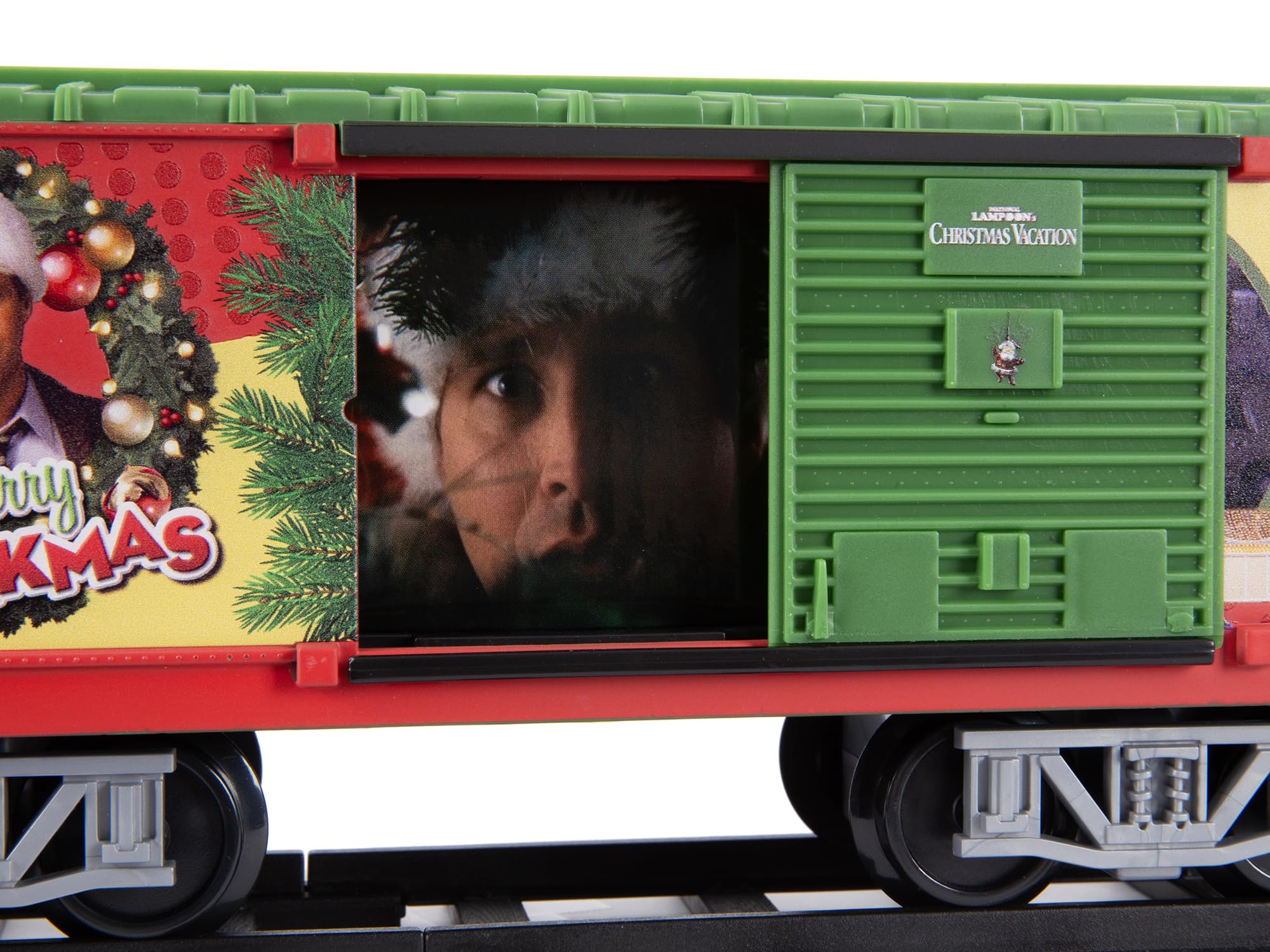 Lionel Battery-Powered Christmas Toy Train Set with Locomotive, 4 Train Cars, 8-Piece Track & Wireless Remote - Realistic Train Sounds & LED Lights for Kids Ages 4+ | Holiday Decor, Gift for Boys & Girls, Christmas Tree Display