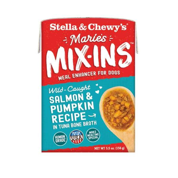 Stella & Chewy's Marie's Mix Ins Salmon & Pumpkin Recipe Freeze-Dried Dog Food Topper - 5.5oz | High Protein Grain-Free Supplement for Dogs | Perfect for Picky Eaters & Digestive Health