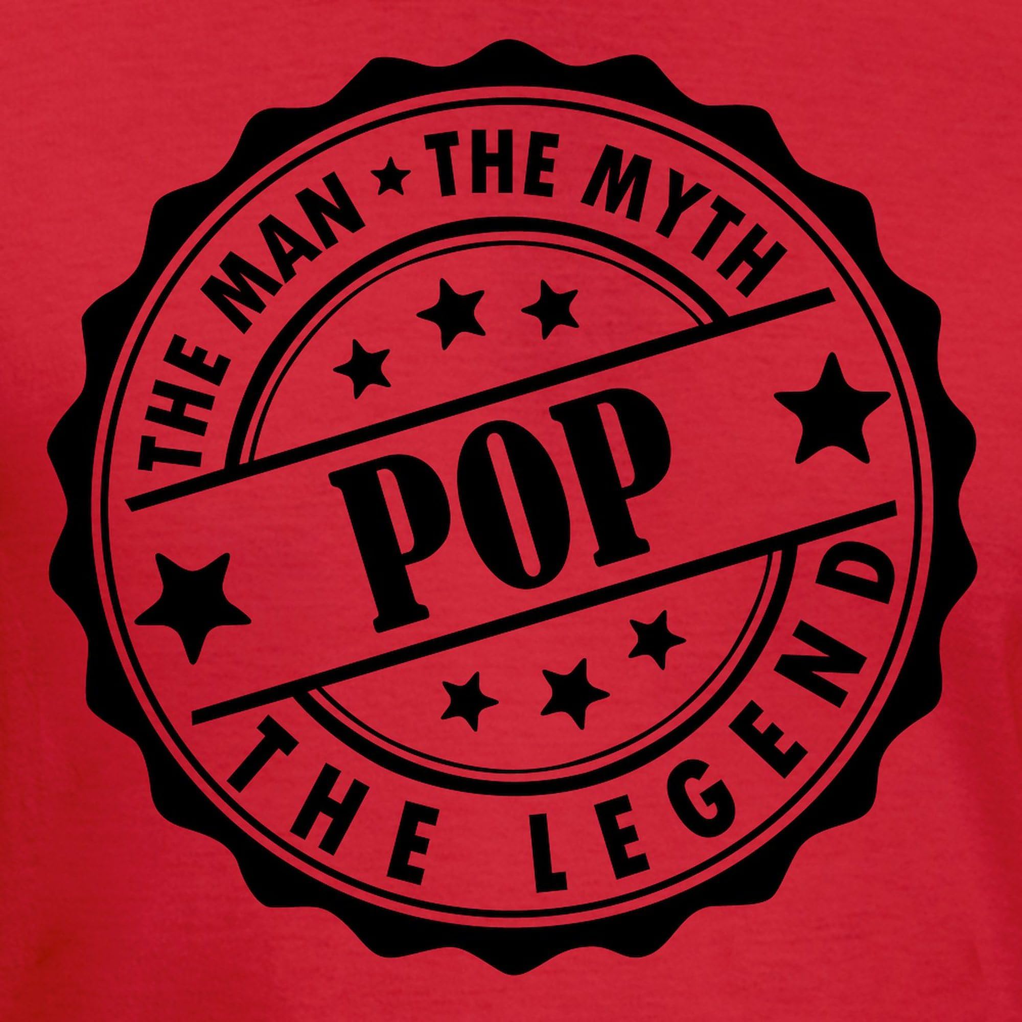 Pop The Man The Myth The Legend Graphic T-Shirt for Men - Comfortable Fitted Cotton Tee for Casual Wear, Gifts & Everyday Outfits