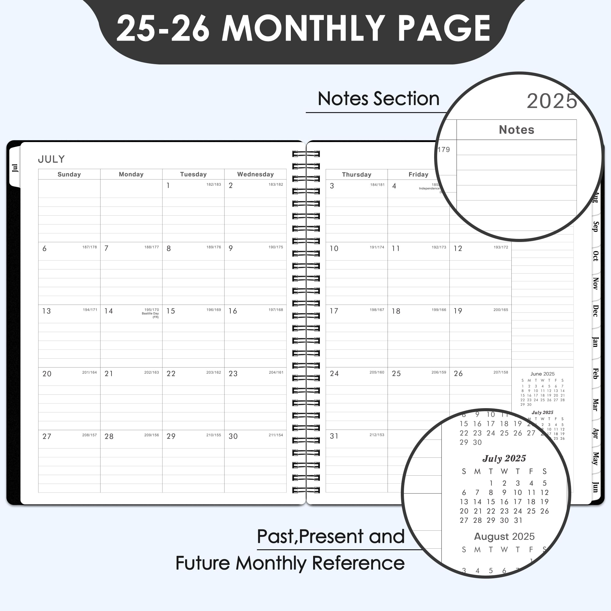 2025-2026 Academic Planner - July 2025 to June 2026 Weekly & Monthly Calendar, 8
