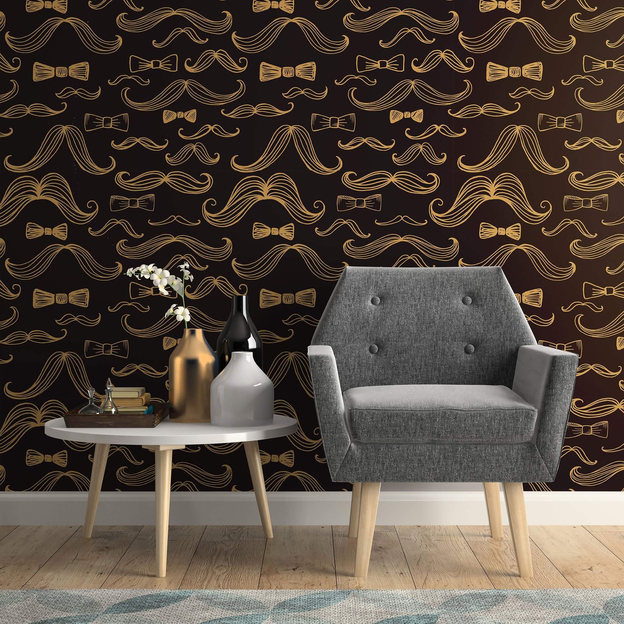 Yellow Fashion Themed Peel and Stick Removable Wallpaper - Self-Adhesive Decorative Wall Covering for Bedroom, Living Room & Office Decor