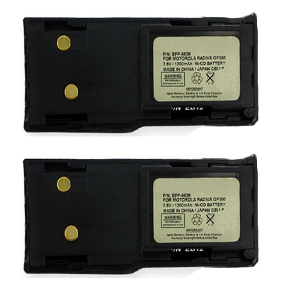 Synergy Digital Empire 2-Way Radio Batteries for Motorola GTX Privacy Plus - Ni-CD 7.5V 1200mAh Rechargeable Battery Combo Pack (2 x EM-EPP-9628) | Perfect for Construction, Security & Outdoor Communication
