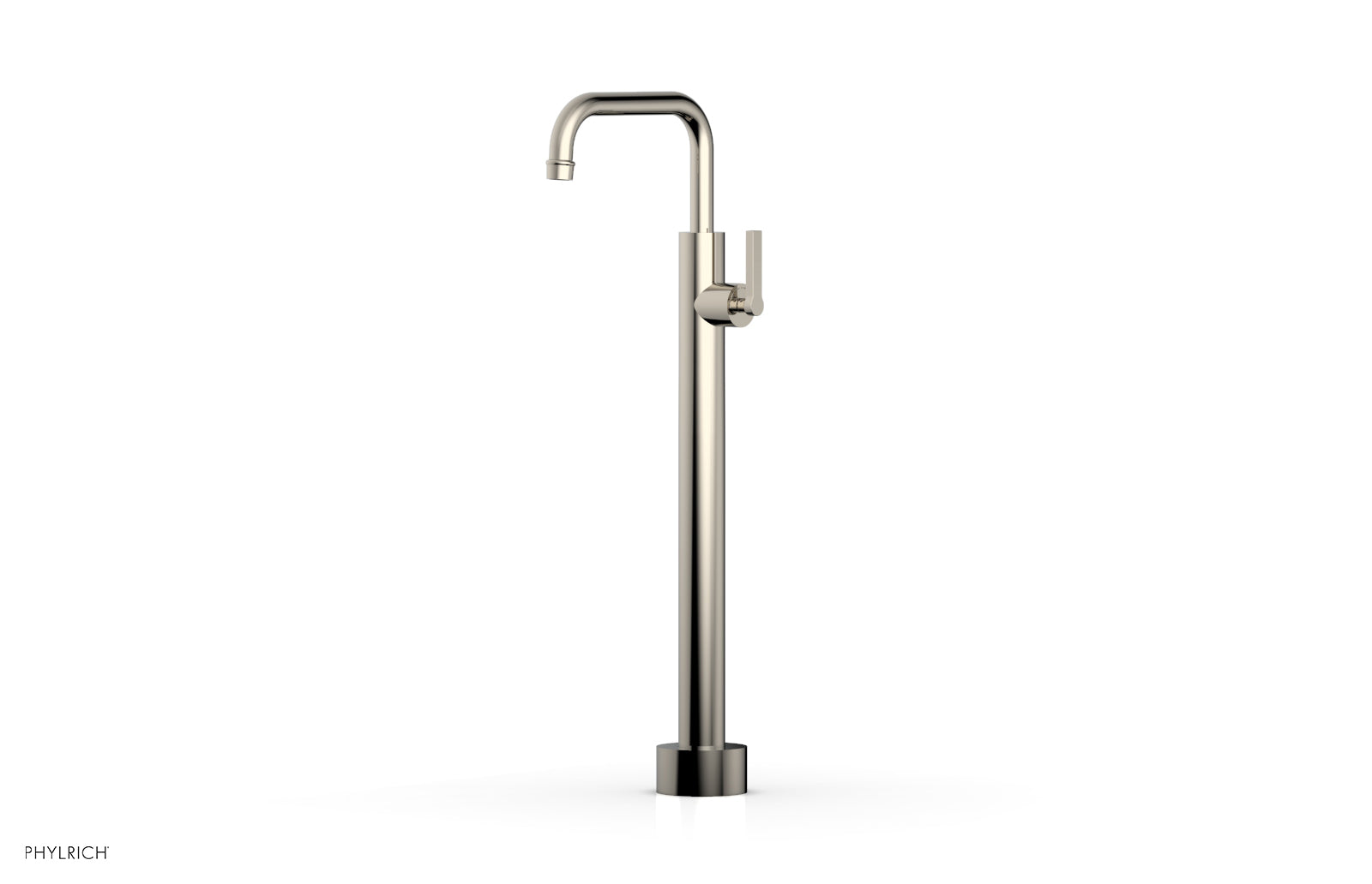 HEX MODERN Low Profile Floor Mount Tub Filler with Lever Handle - Model 501 55 04 - Perfect for Modern Bathroom Renovations and Spa-Like Showower Experiences