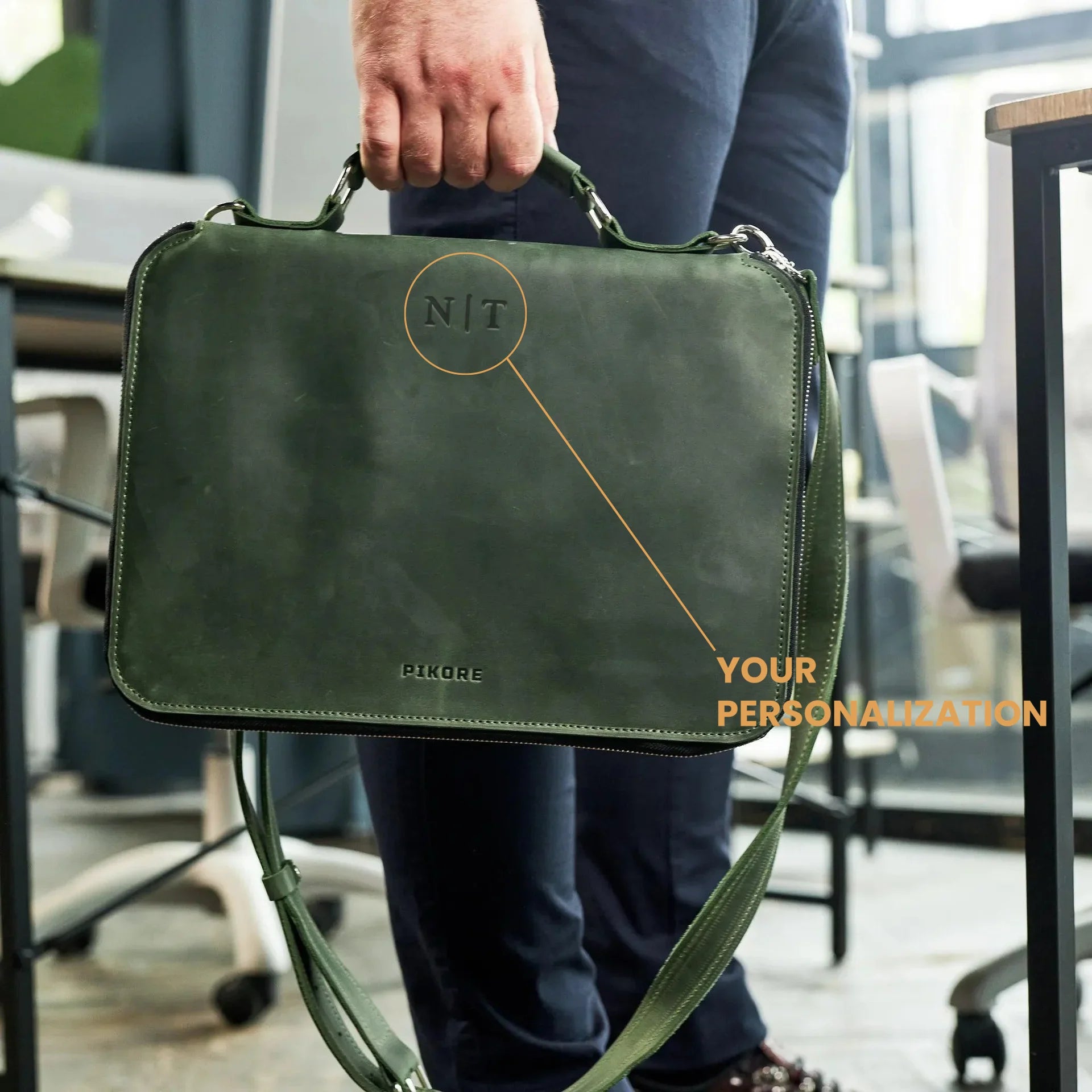 Premium Zippered Padfolio Bag - Professional Leather Portfolio with Notepad Holder for Business, Meetings & Office Use - Ideal for Executives, Students & Professionals
