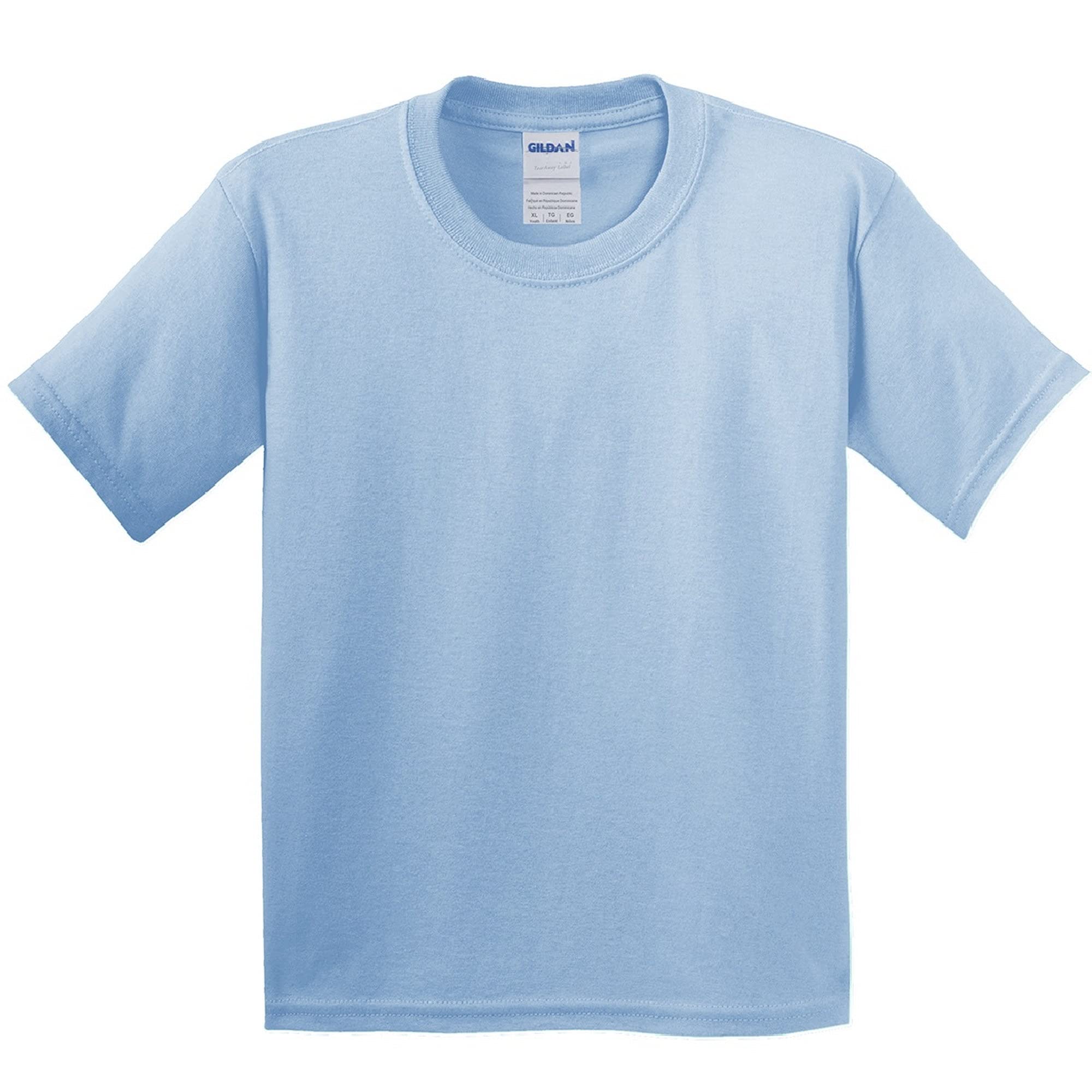 Gildan Kids Unisex Soft T-Shirt 2-Pack XL Light Blue for School & Play