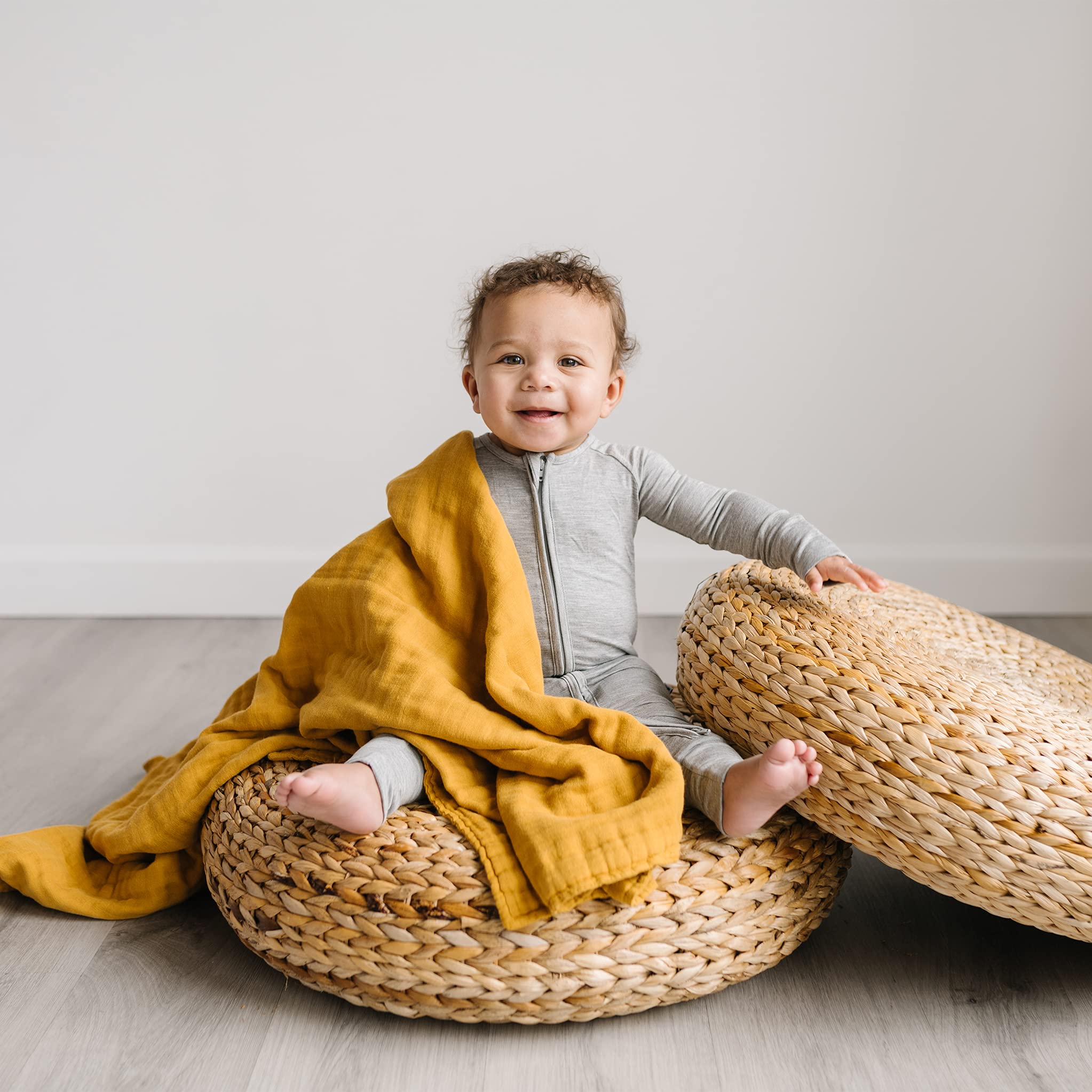 Natemia Organic Muslin Baby Blanket - Soft, Breathable & Unisex Swaddle Blanket for Newborns, Girls & Boys | 47