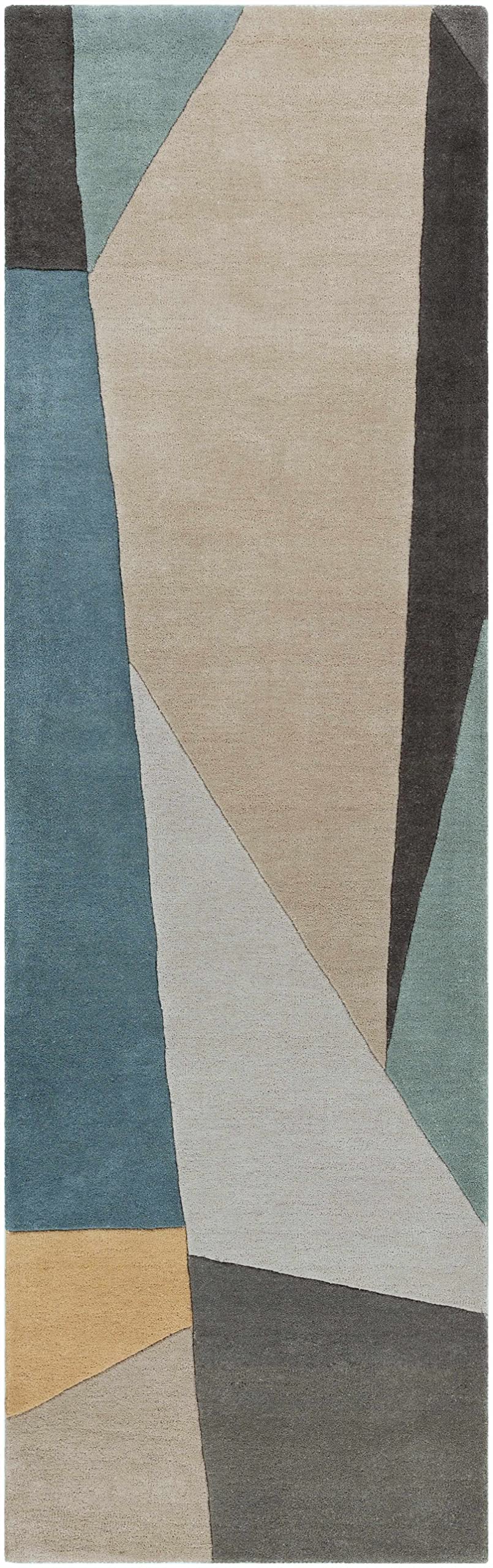 Hauteloom Salida Handmade Wool Area Rug 5' x 8' - Soft Modern Gray & Green Living Room Bedroom Rug - Perfect for Cozy Home Decor & High Traffic Areas