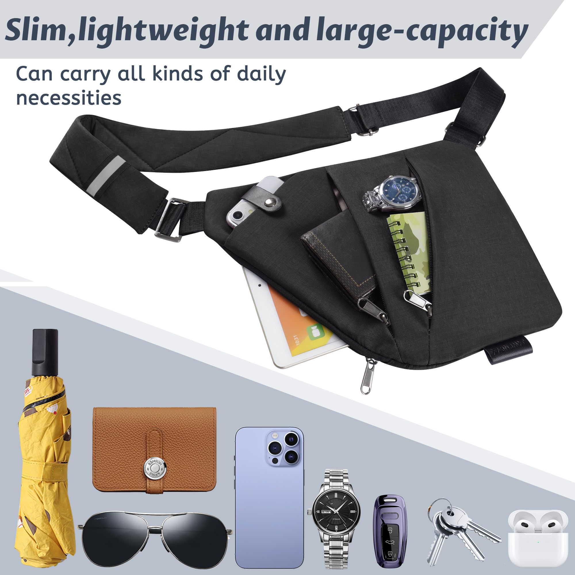 Anti-Theft Crossbody Sling Bag for Women & Men - Secure Travel Purse with RFID Protection | Stylish & Lightweight for Commuting, Sightseeing & Daily Use