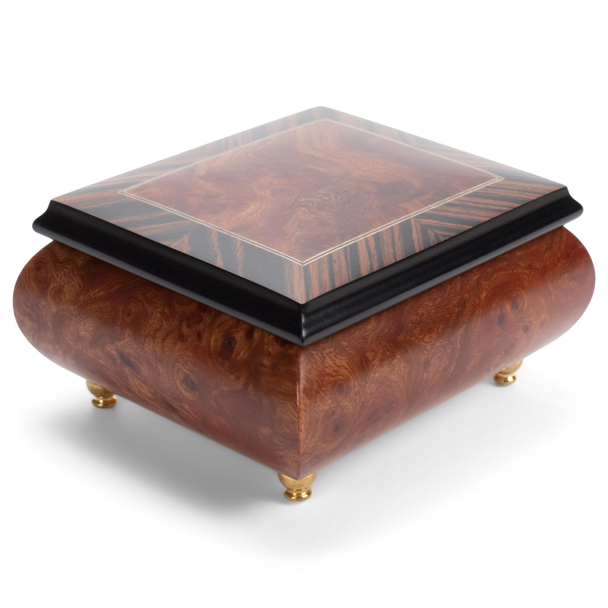 Exquisite Matte Finish Italian Inlaid Music Box & Jewelry Box - Handcrafted in Sorrento, Italy with Customizable Tune Options | Perfect Gift for Weddings, Anniversaries & Home Décor