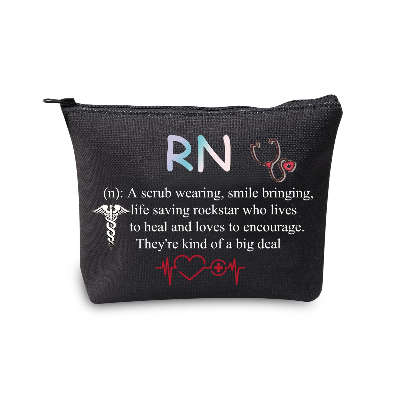 RN Nurse Gifts Makeup Bag - Premium Cosmetic Travel Pouch for Registered Nurses | Perfect Graduation, Thank You & Appreciation Gift | Ideal for Work, Travel & Daily Use