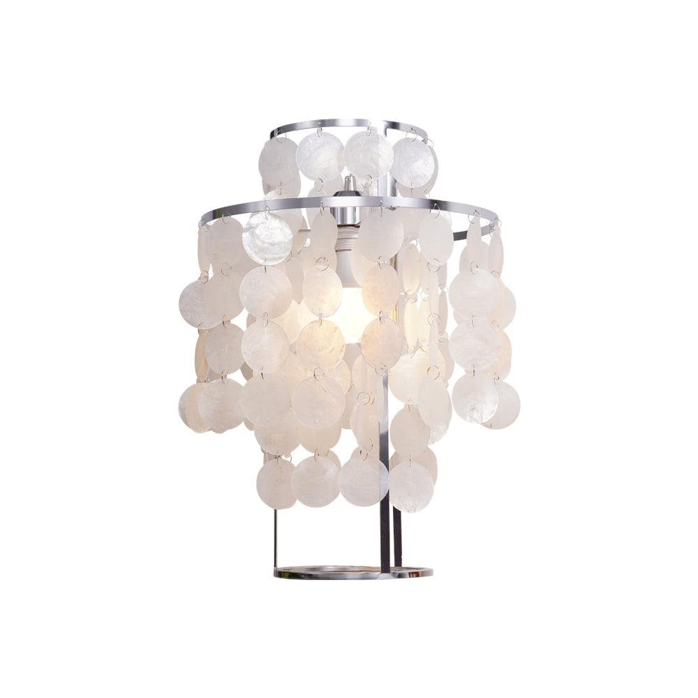 Modern Round Shell Table Lamp - Elegant Bedside & Living Room Lighting for Home Decor - Perfect for Bedrooms, Offices, and Cozy Reading Nooks
