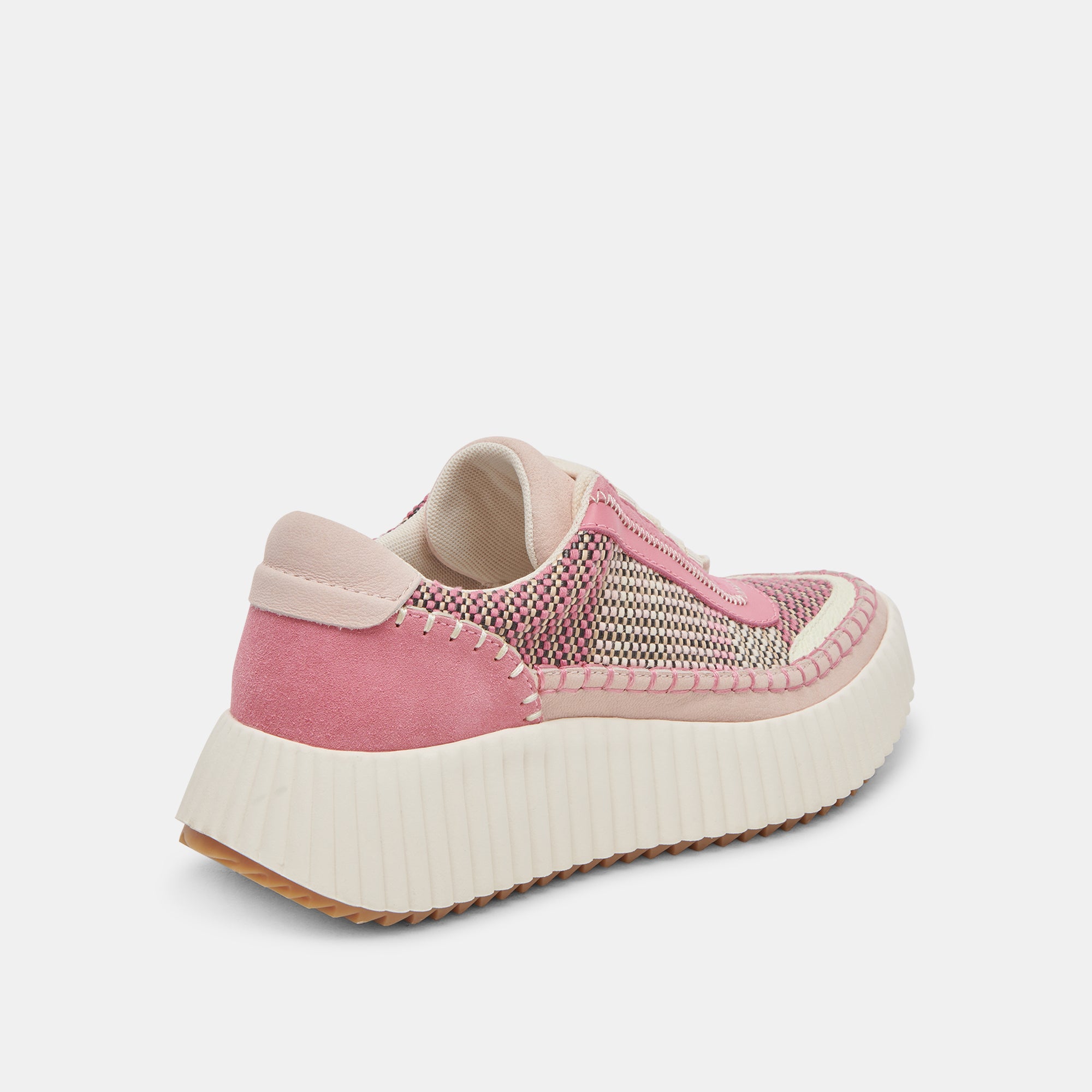 DOLEN Women's Pink Multi Woven Sneakers - Comfortable Casual Walking Shoes for Women | Perfect for Gym, Workout, Running & Everyday Wear