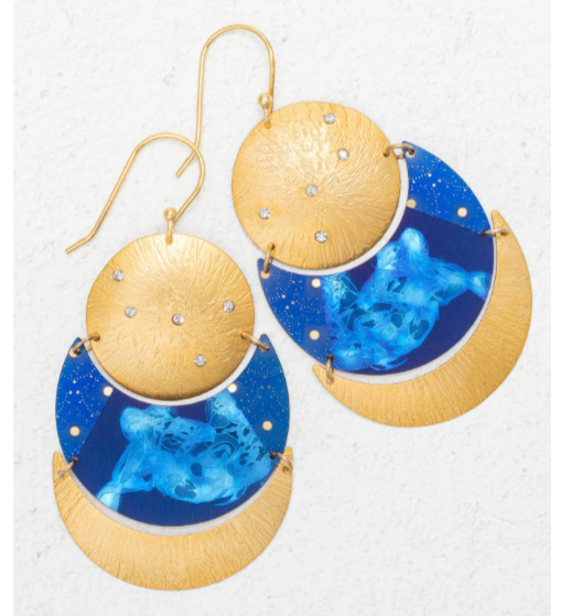 Juno Midnight Blue Drop Earrings for Women – Elegant Dangle Jewelry for Evening Parties, Weddings & Special Occasions
