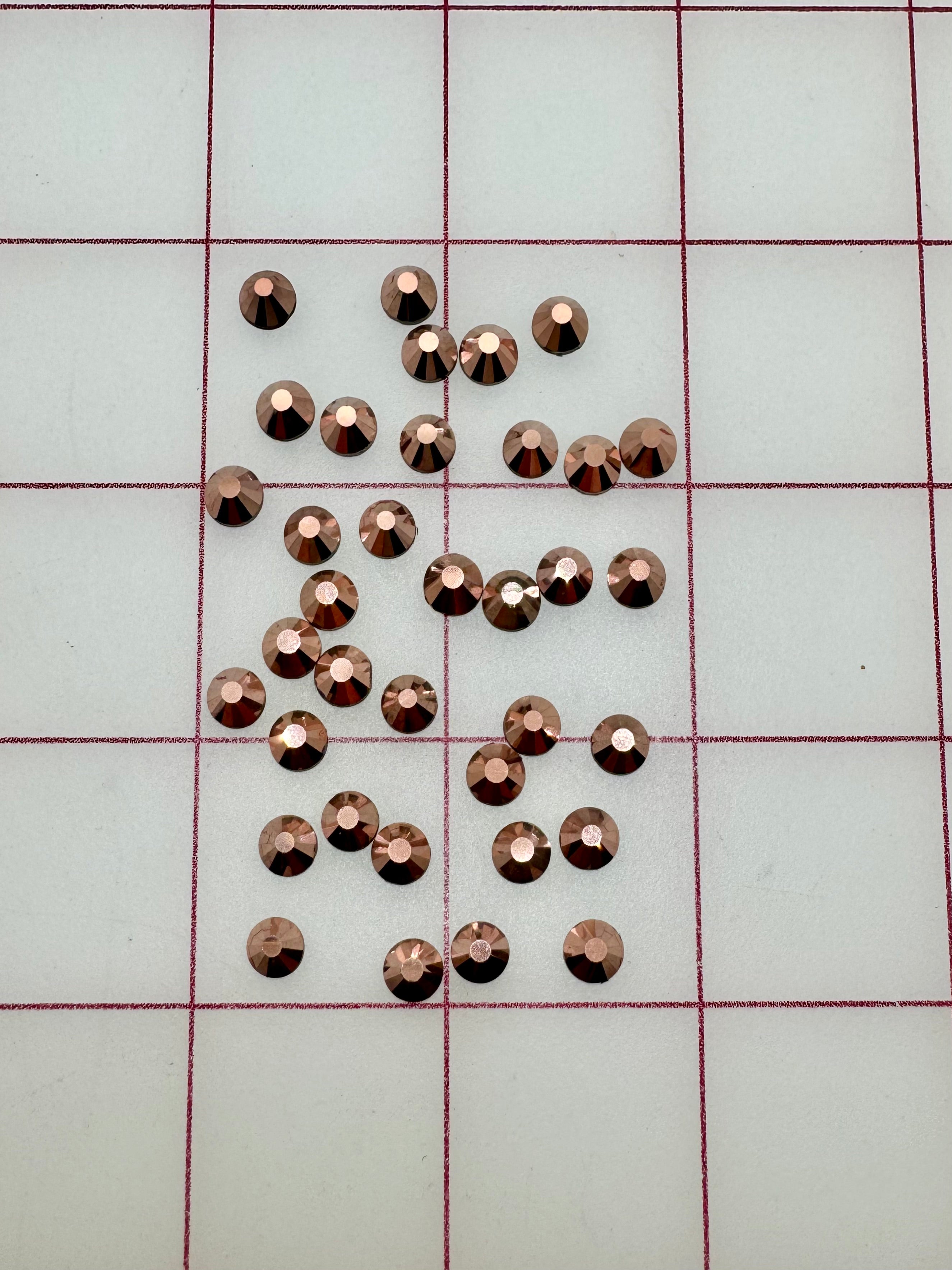 30ss Czech Bright Cut Rose Gold Flat Back Rhinestones - 36PK for DIY Jewelry, Nail Art, and Clothing Embellishment