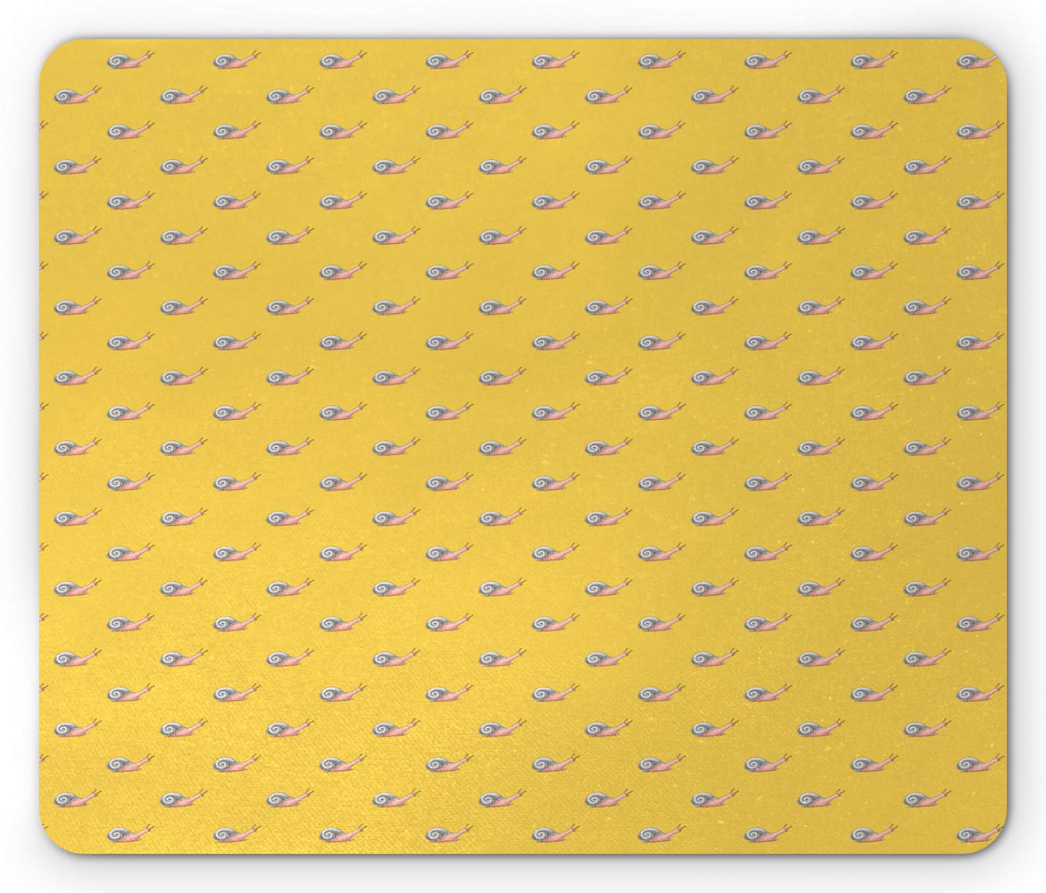 Ambesonne Snail Mouse Pad - Cartoon Style Symmetrical Mini Creatures Design, Non-Slip Rubber Mousepad for Office & Gaming, Standard Size (Mustard Blush) - Perfect for Computer Workstations & Home Desks