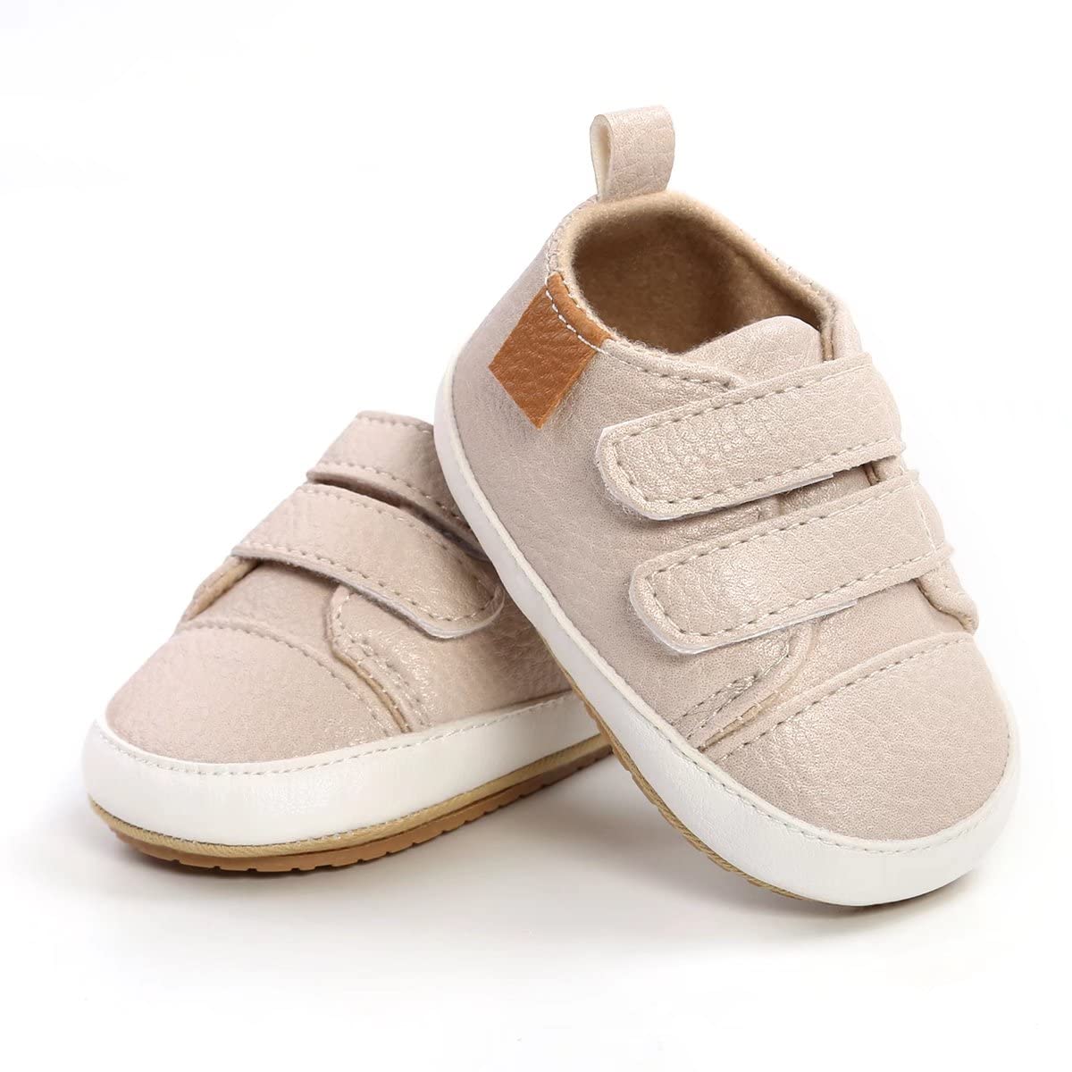 Non-Slip Rubber Sole High-Top PU Leather Sneakers - First Walking Shoes for Baby Boys & Girls | Toddler Crib Shoes & Newborn Loafers | Perfect for Indoor Play & Outdoor Adventures