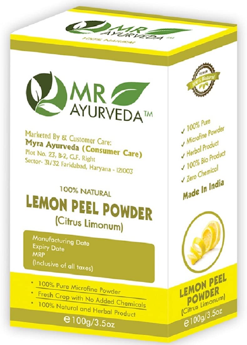 Organic Lemon Peel Powder for Skin & Face Care - 100% Natural, No Added Chemicals | Brightening & Exfoliating Facial Scrub, DIY Beauty Recipes | Set of 2 (200g) - Perfect for Homemade Masks, Skin Brightening & Acne Treatment