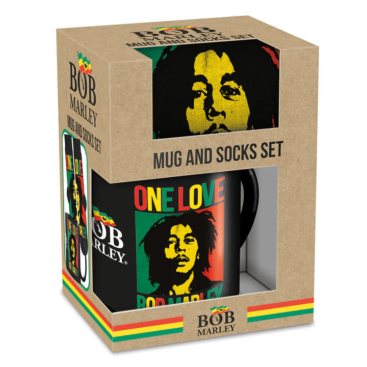 Bob Marley Coffee Mug & Socks Gift Set - Reggae Music Lover's Present for Home, Office or Birthday Celebration