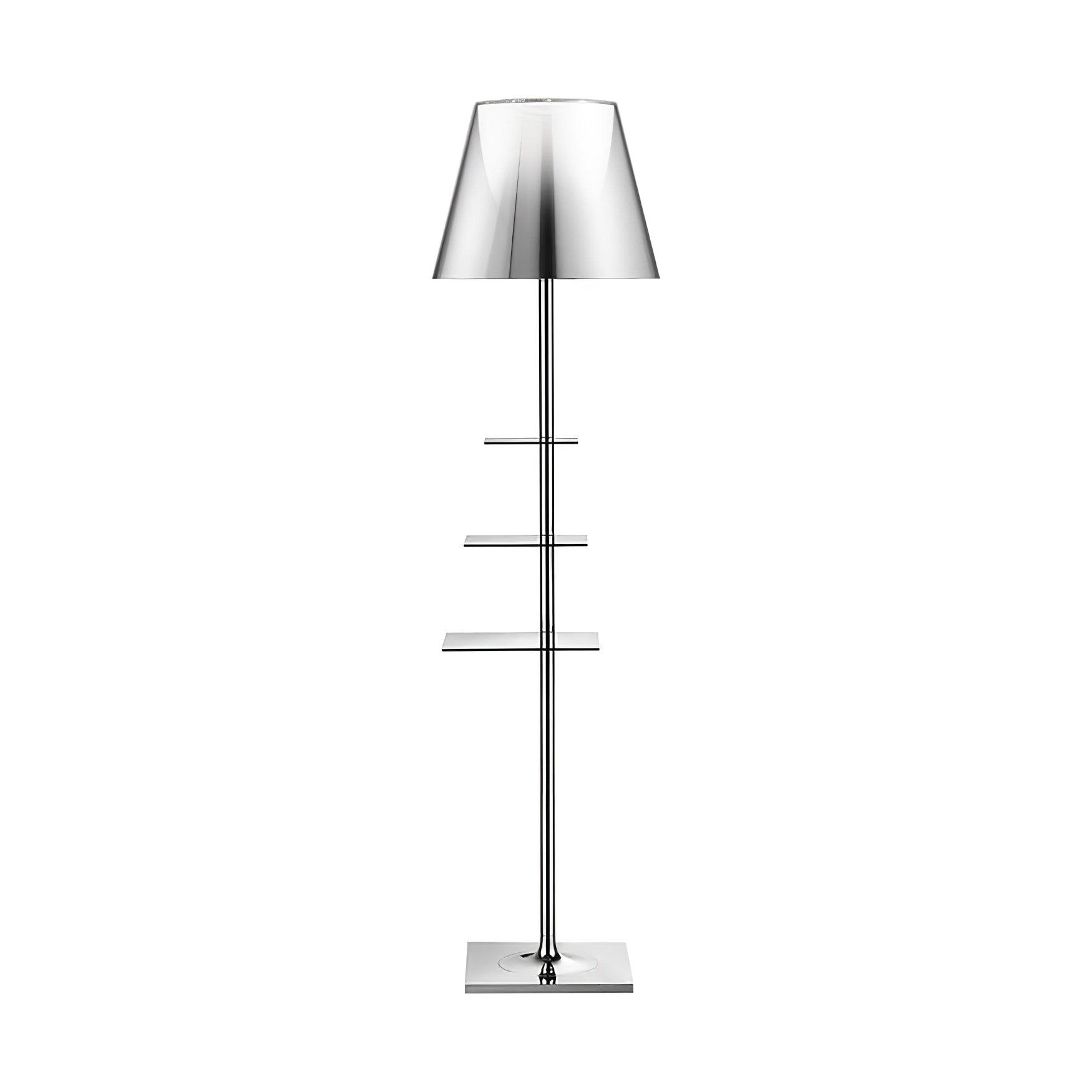 Chrome Prism Side Table Floor Lamp - Modern Accent Lighting for Living Room, Bedroom & Office Decor