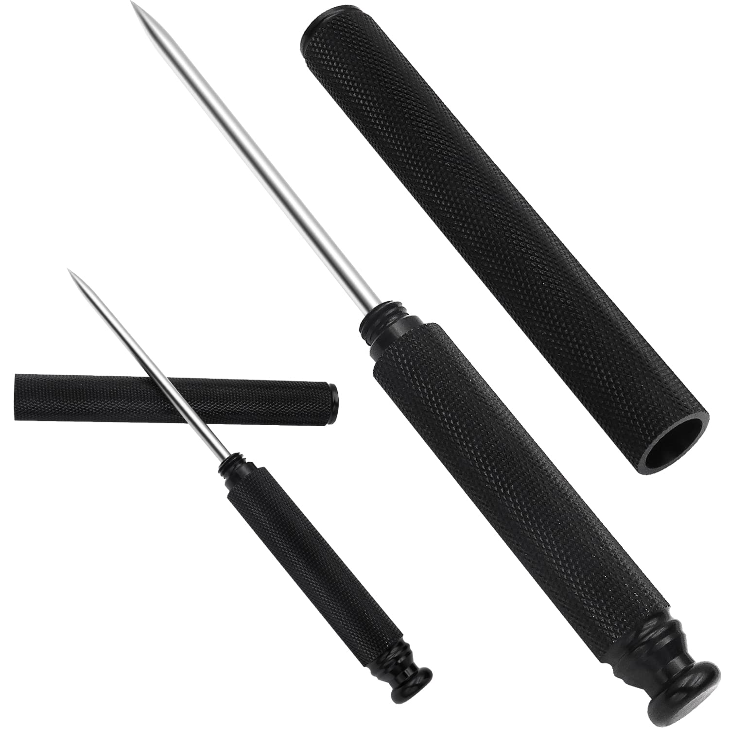 Premium Stainless Steel Ice Pick with Safety Cover - Heavy Duty Bar Tool for Crushing Ice, Chiseling Ice Cubes - Non-Slip Handle (Black) - Perfect for Cocktails, Bartending, and Home Kitchen Use
