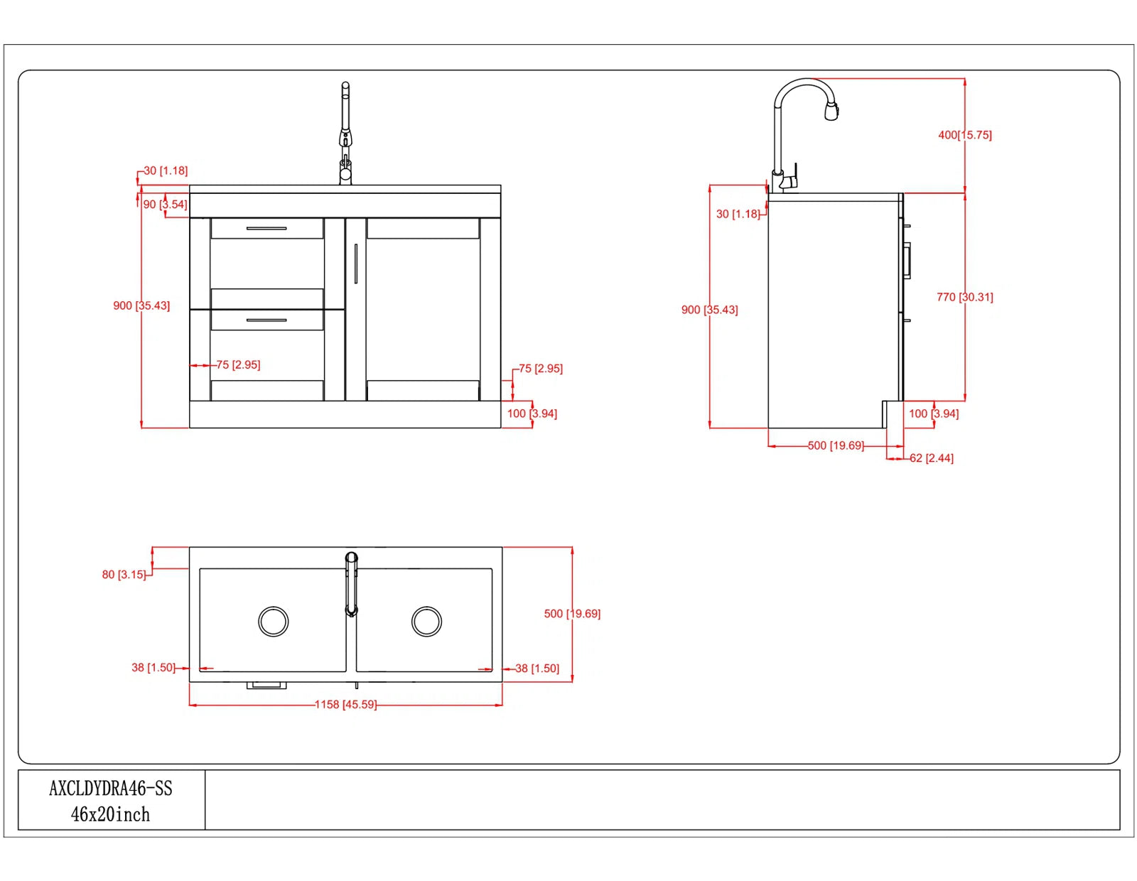 46 Inch Modern White Bathroom Vanity with Sink - All-in-One Design for Small Bathrooms, Powder Rooms & Master Baths