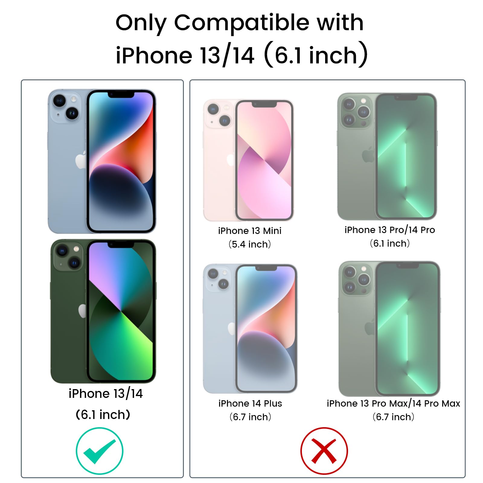 Ruky Glitter Liquid Full Body Phone Case with Built-in Screen Protector for iPhone 13 & iPhone 14 6.1