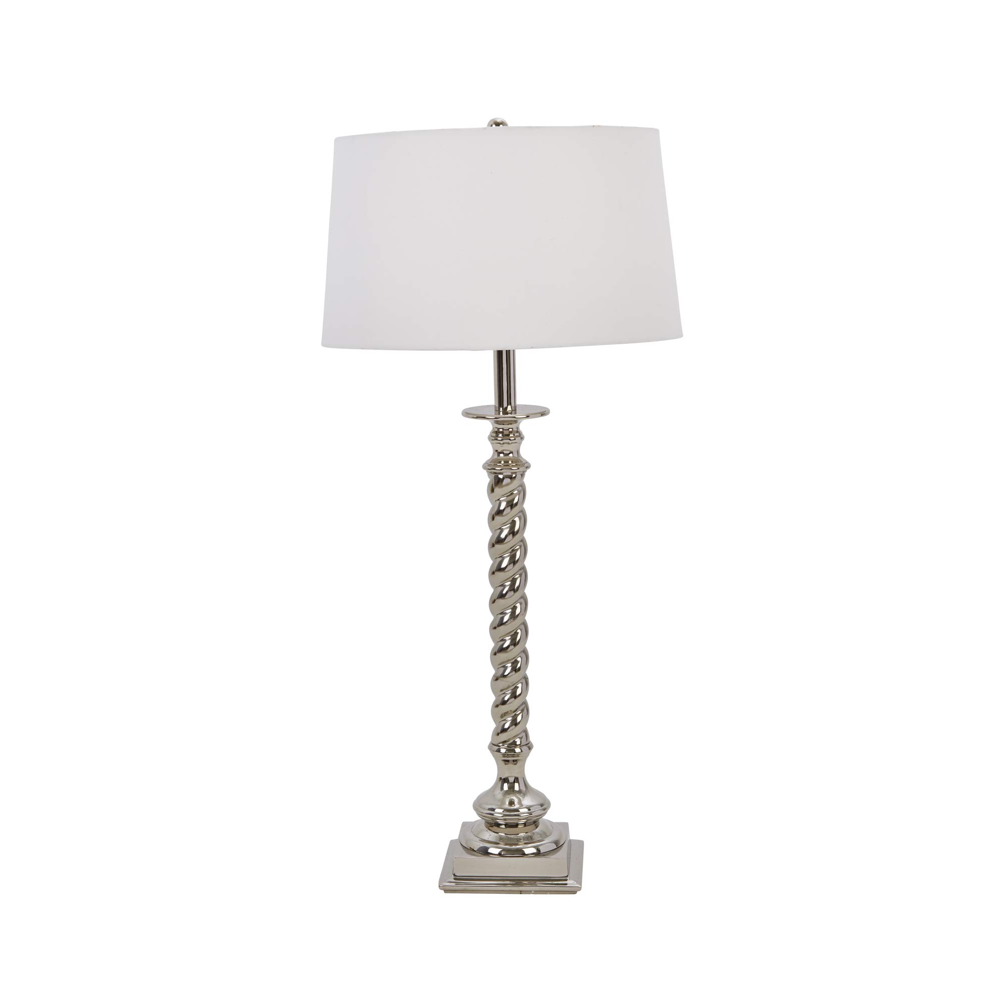 Sagebrook Home 24-Inch Aluminum Twist Base Table Lamp 50431 - Modern Desk Lamp for Living Room, Bedroom, or Office Decor