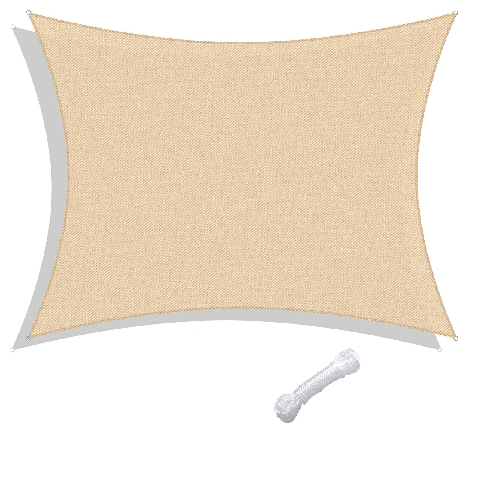Premium UV Block Sun Shade Sail - Triangle/Square/Rectangle Outdoor Canopy Cover for Patio, Beach & Camping | Pop Up Tent & Sun Protection for Backyard, Poolside & Picnic Areas