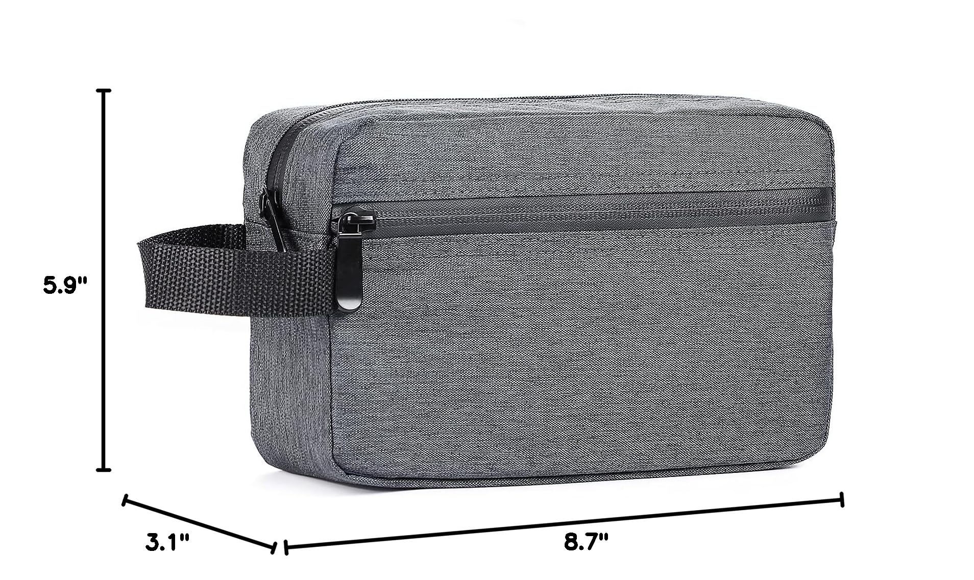 Etercycle Men's Travel Toiletry Bag - Waterproof Portable Shaving Kit Organizer with Hanging Hook for Toiletries Accessories (Dark Gray) - Perfect for Business Trips, Camping & Gym Essentials